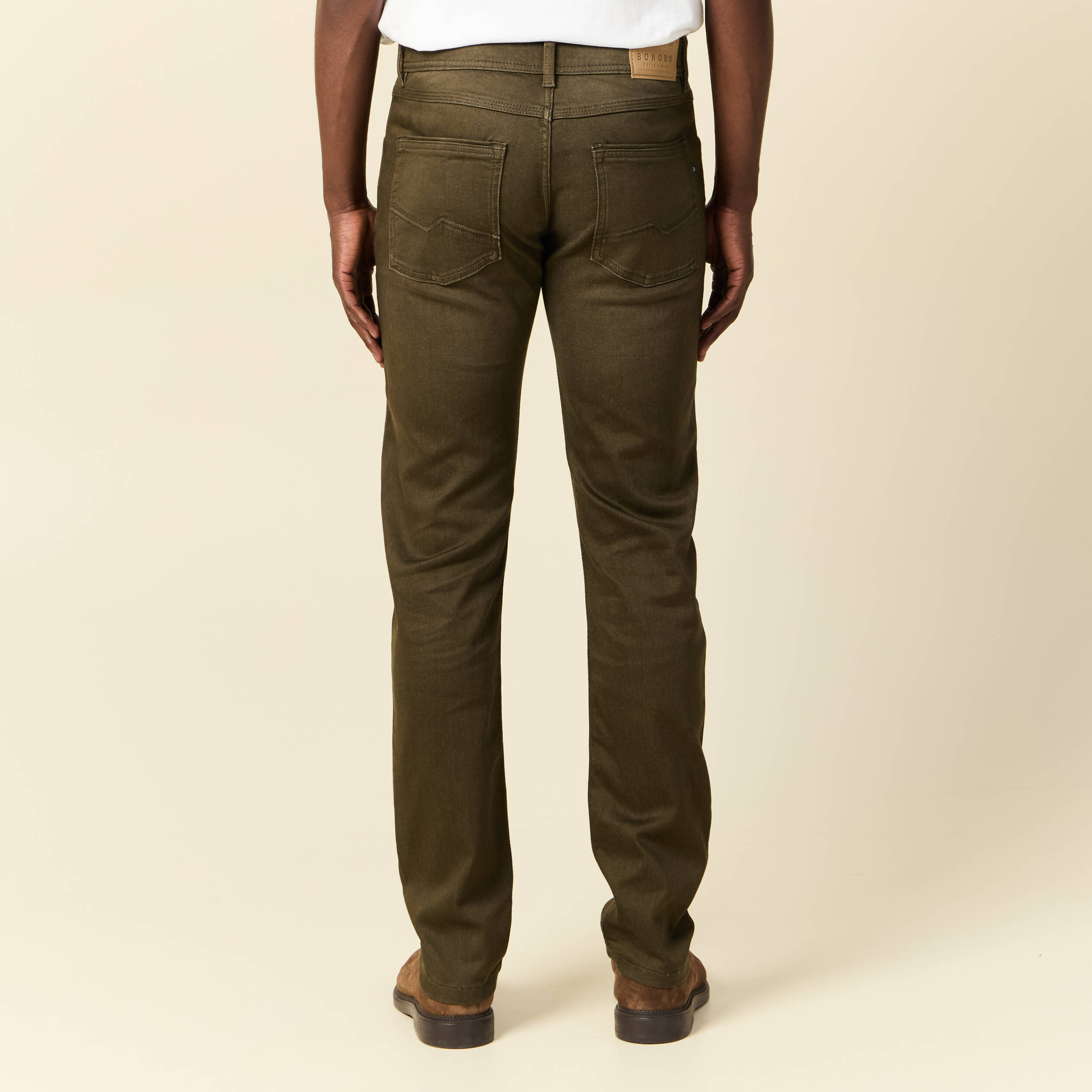 Jeans straight homme used L34 taupe homme