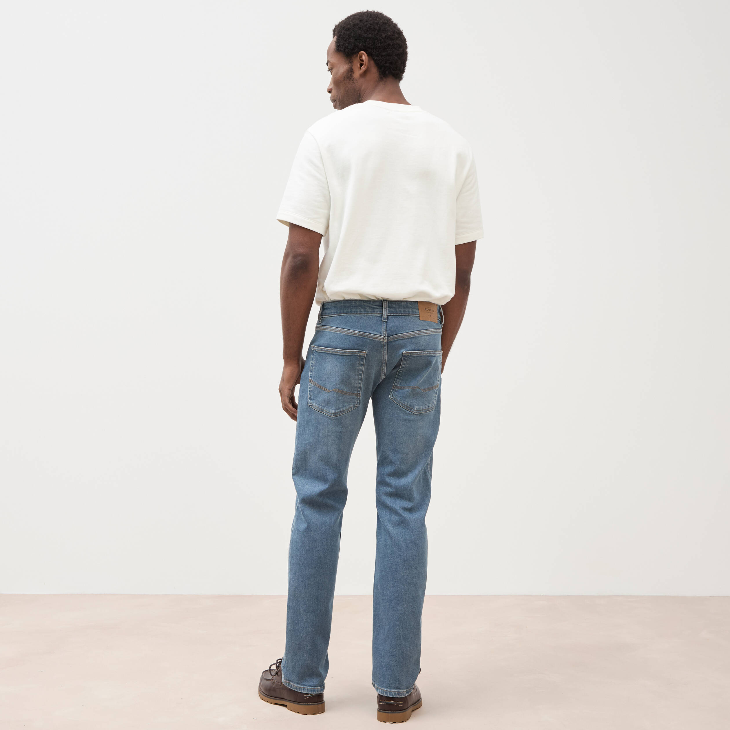 Jeans straight longueur 32 denim double stone homme