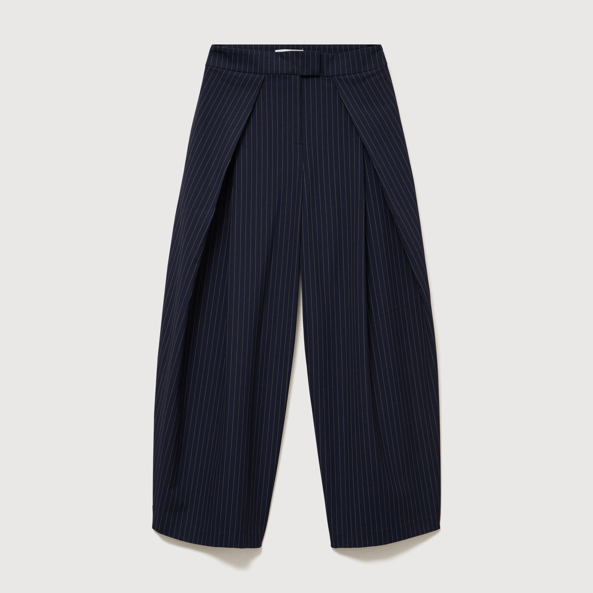 Pantalon ample taille standard bleu marine femme