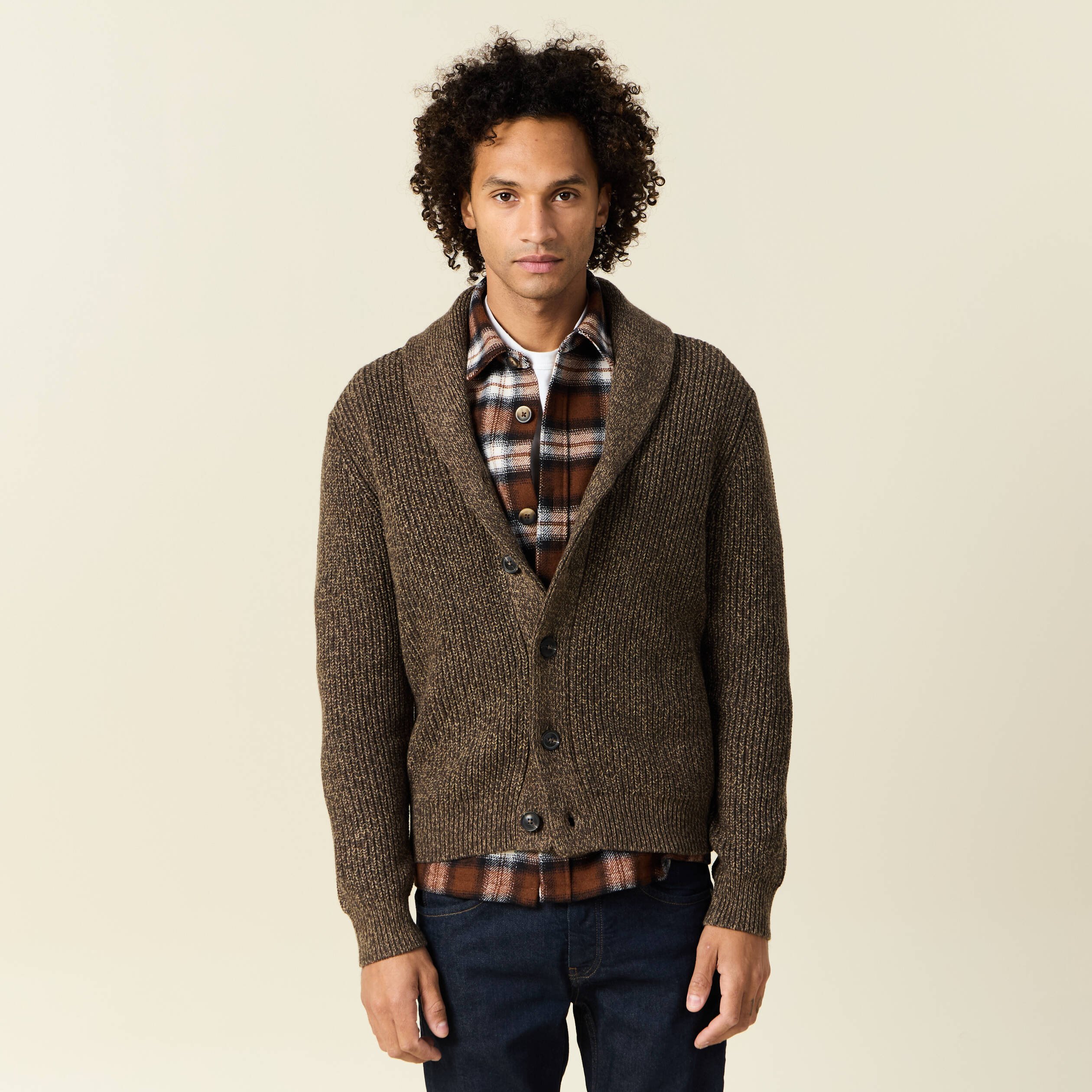 gilet manches longues marron homme Gilet manches longues marron homme