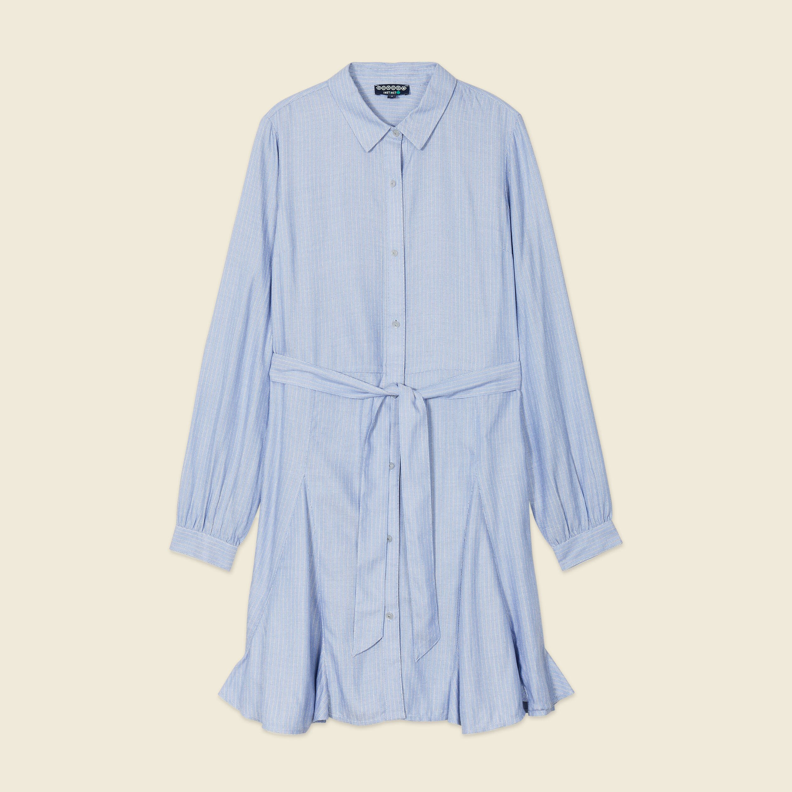 Robe patineuse courte manches longues bleu femme