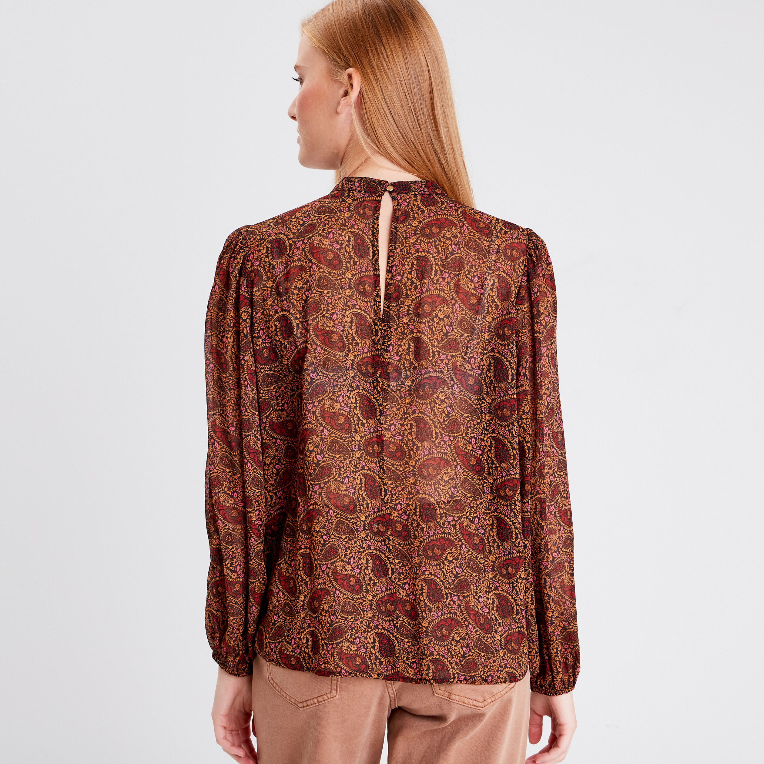 Blouse manches longues noir femme