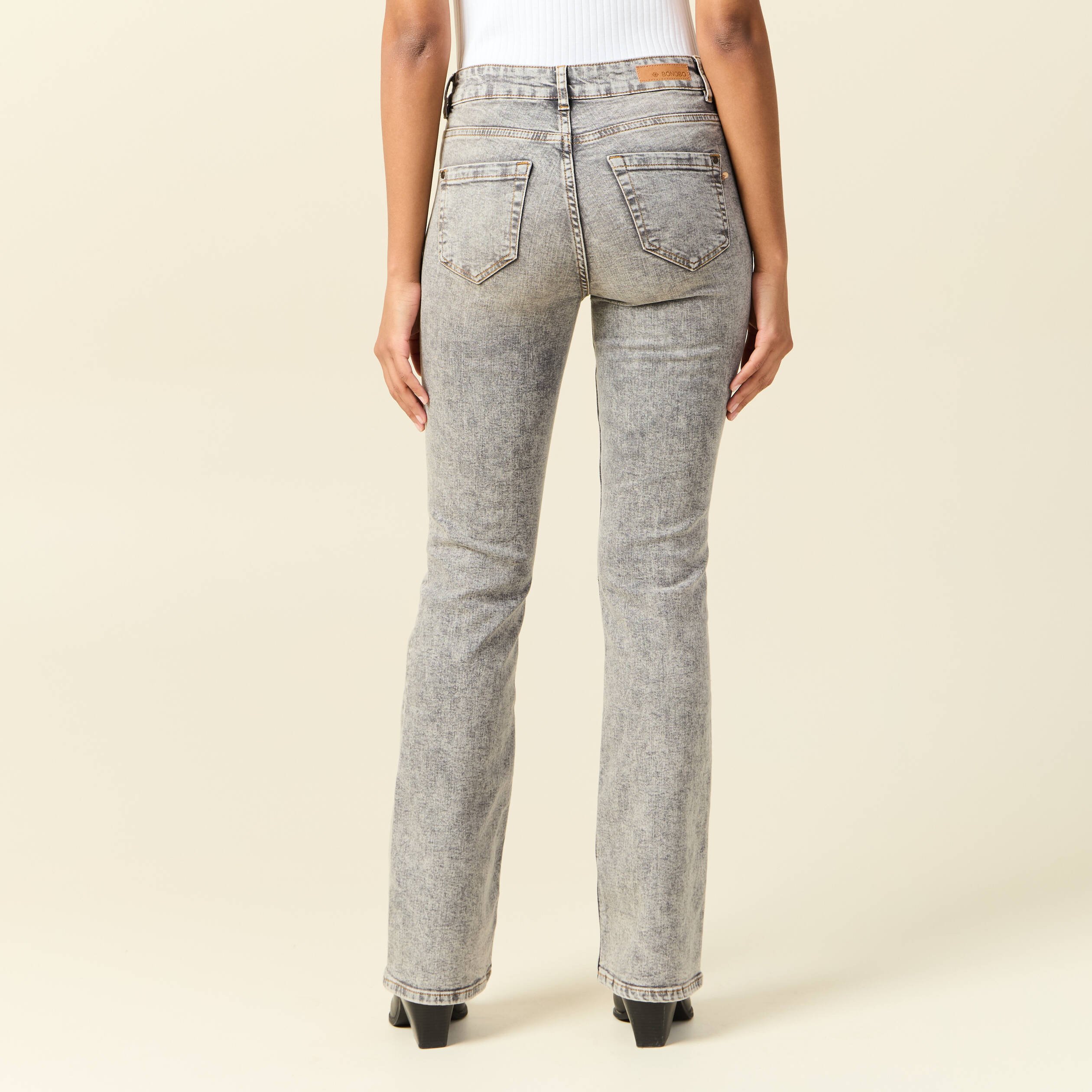 jeans bootcut denim gris clair femme Jeans bootcut denim gris clair femme