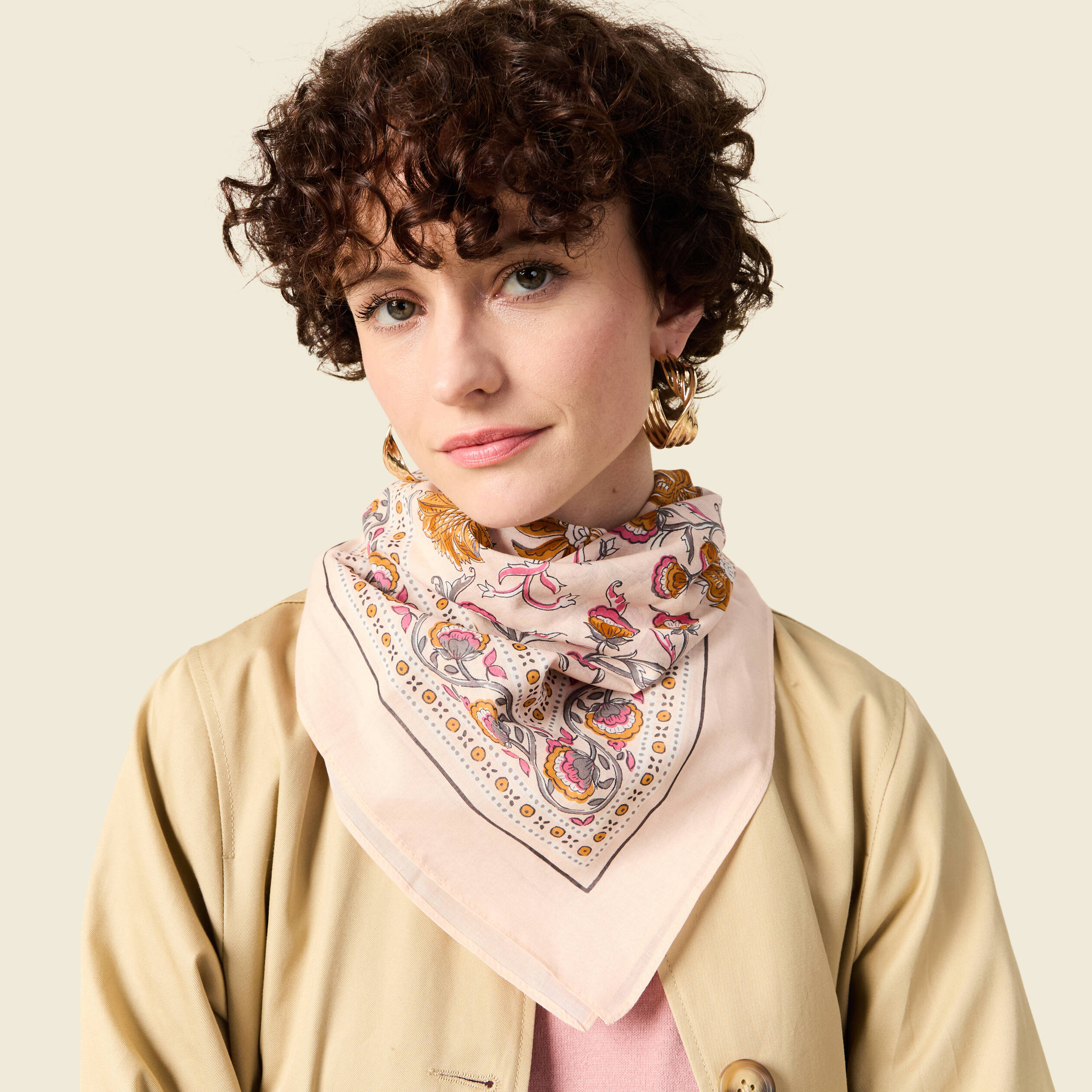 foulard rose femme Foulard rose femme