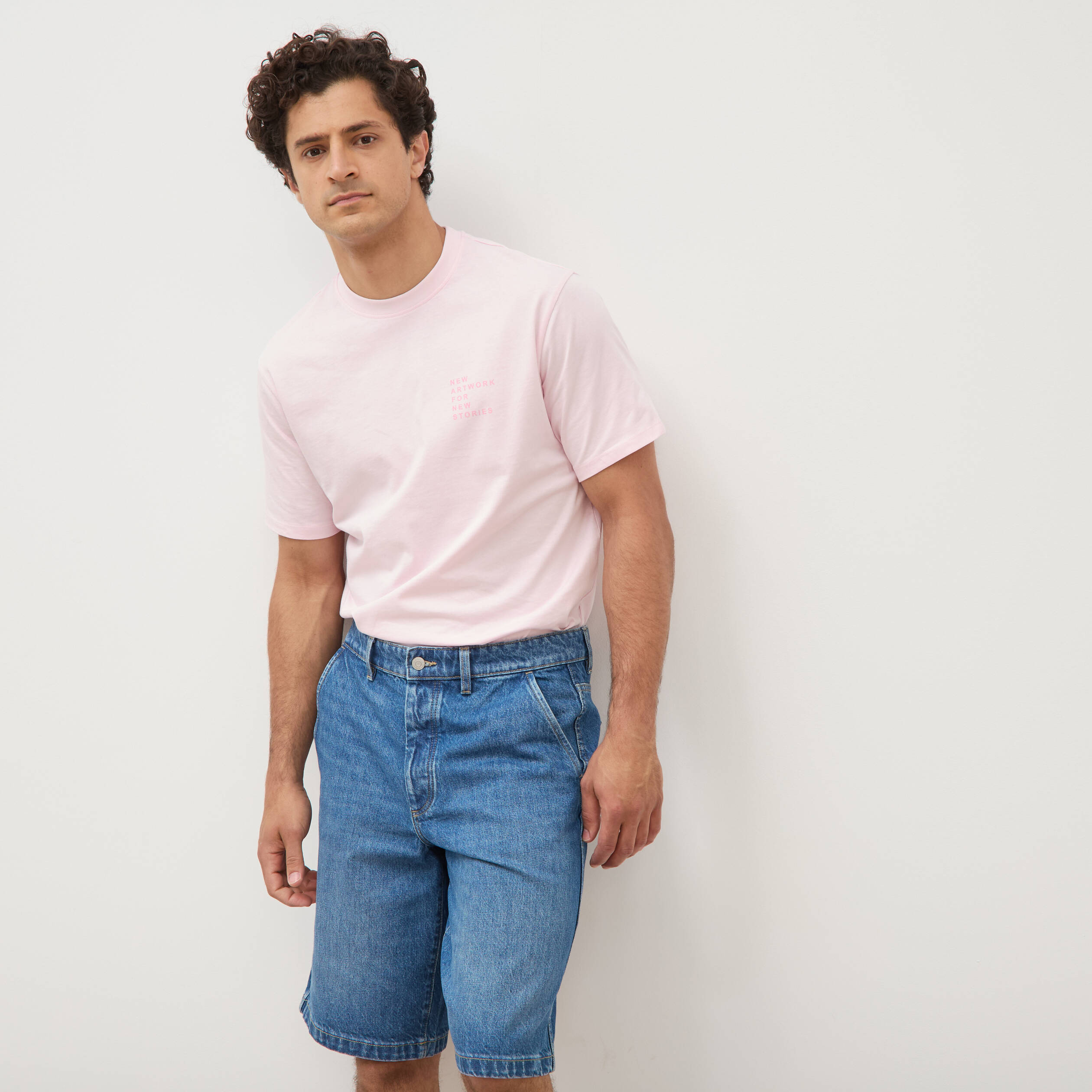 Bermuda en jean coton denim stone homme