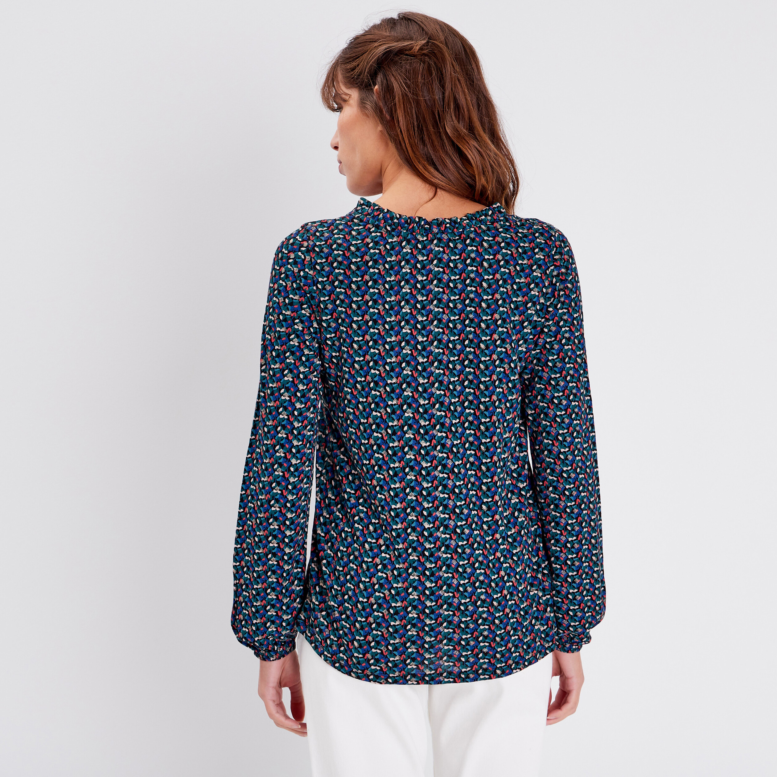 T shirt manches longues multicolore femme