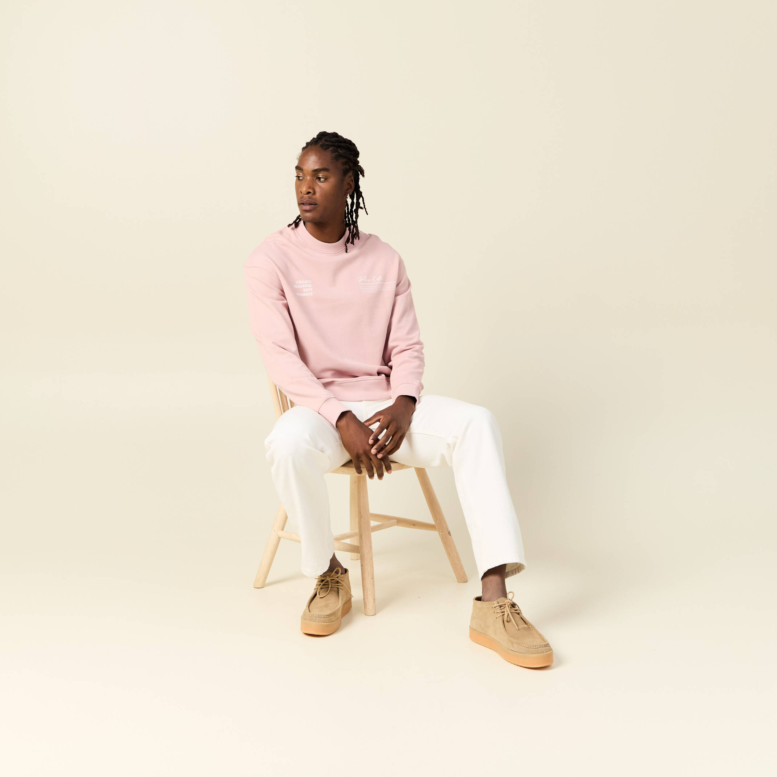 sweat manches longues rose pastel homme Sweat manches longues rose pastel homme