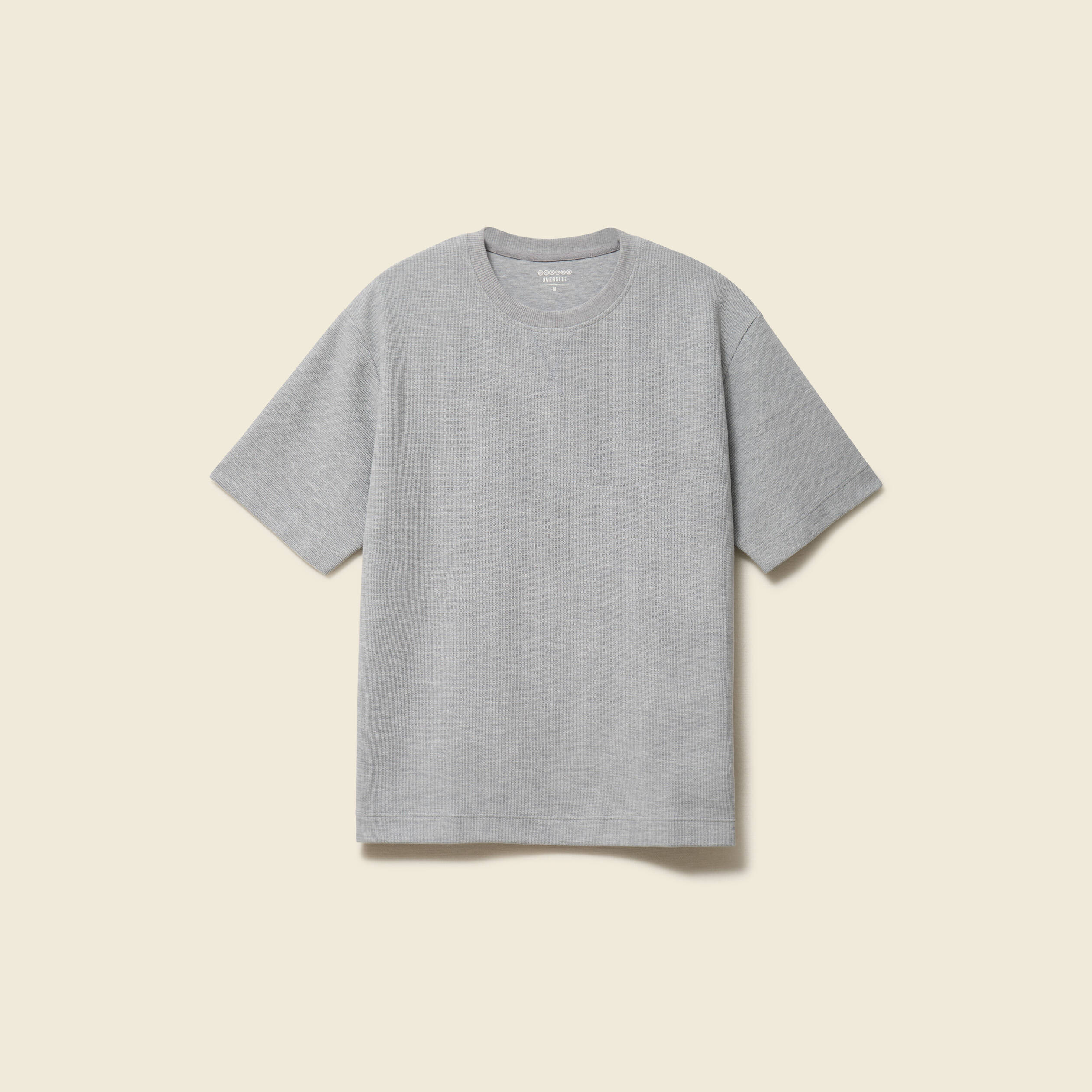 T-shirt ample col rond manches courtes gris homme