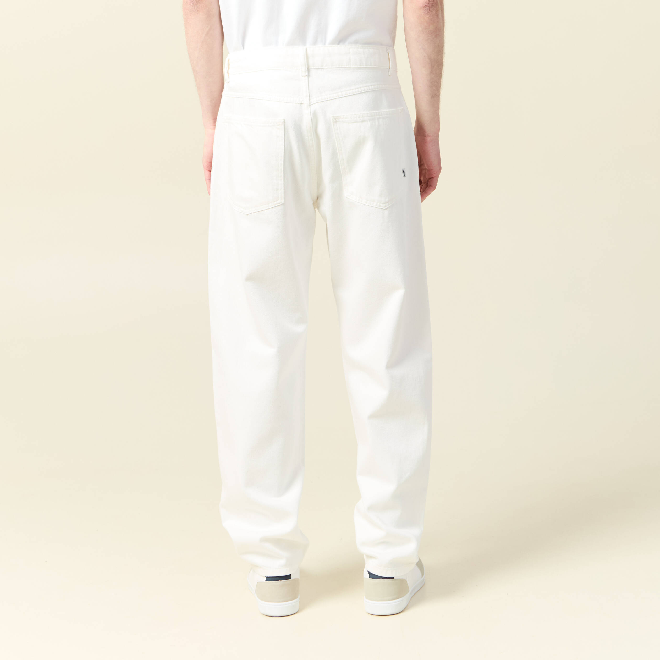 chino droit longueur 32 coton denim blanc homme Chino droit longueur 32 coton denim blanc homme