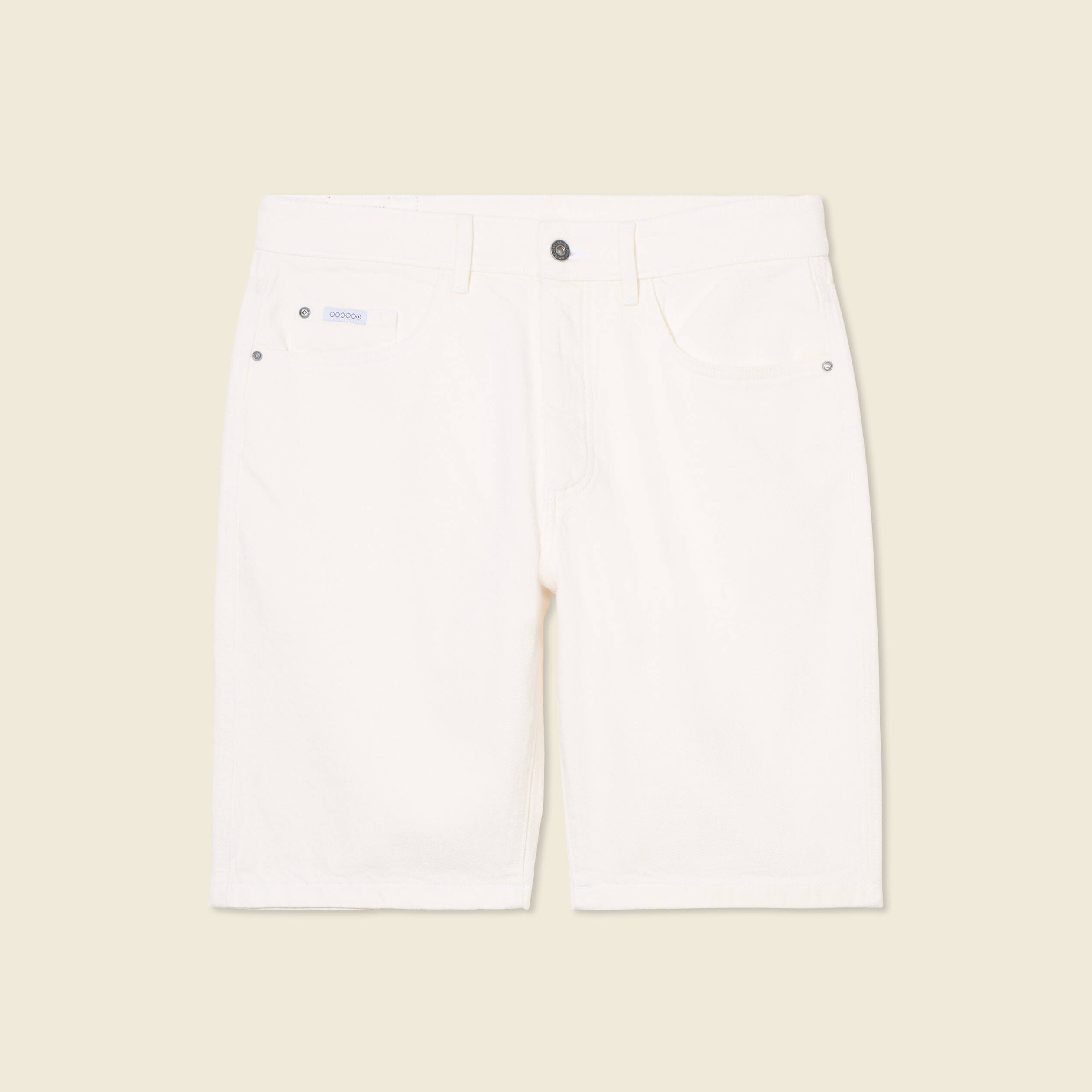 bermuda droit en jean denim blanc homme Bermuda droit en jean denim blanc homme