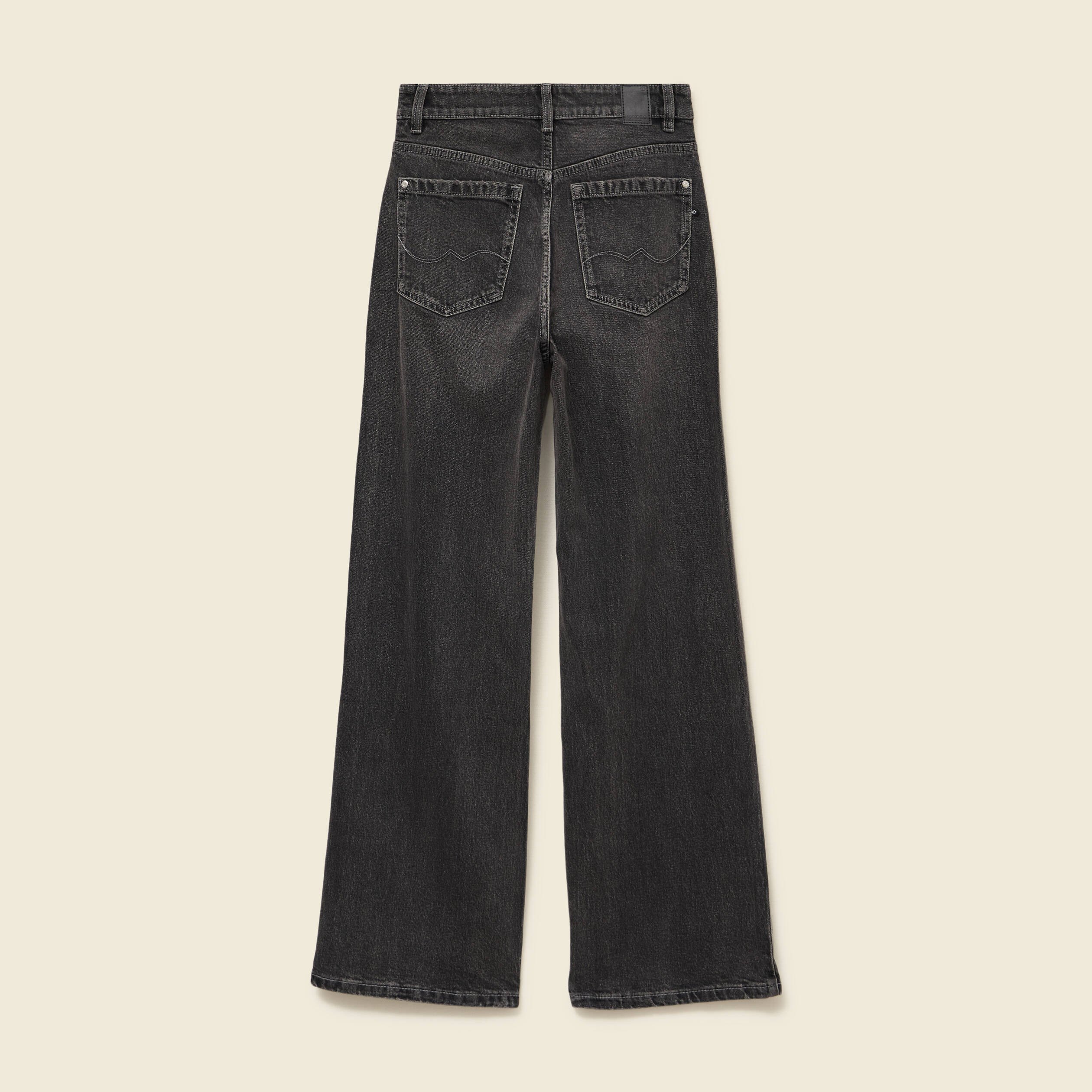 jeans large taille haute denim snow gris femme Jeans large taille haute denim snow gris femme