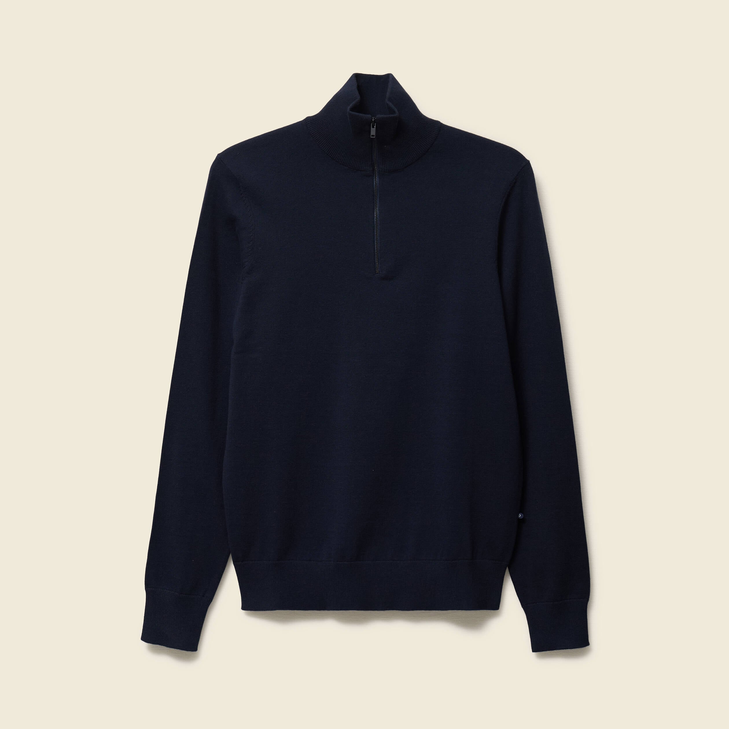 Pull fin col camionneur manches longues bleu marine homme