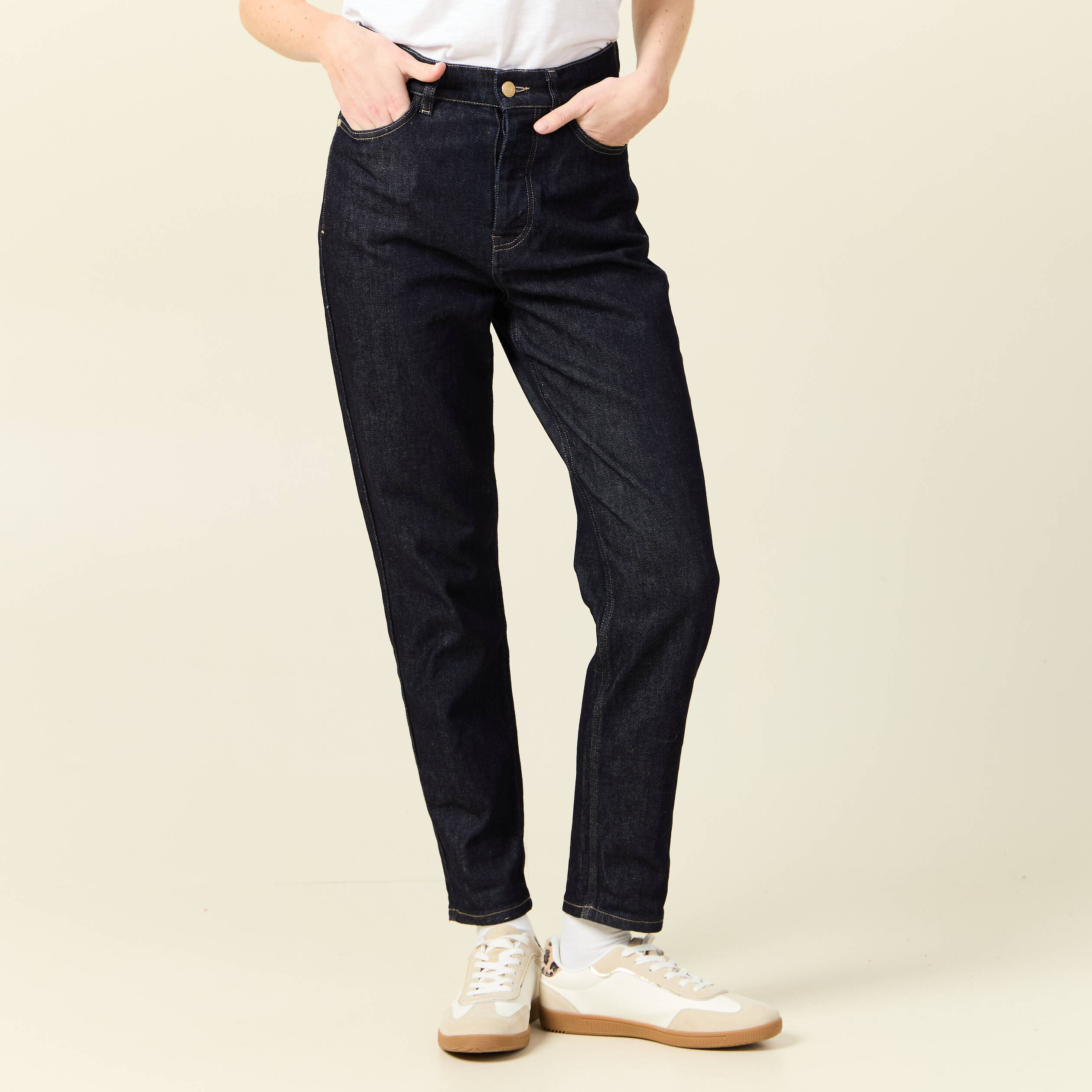 jeans mom fabrique en france denim brut femme Jeans mom fabriqué en France denim brut femme