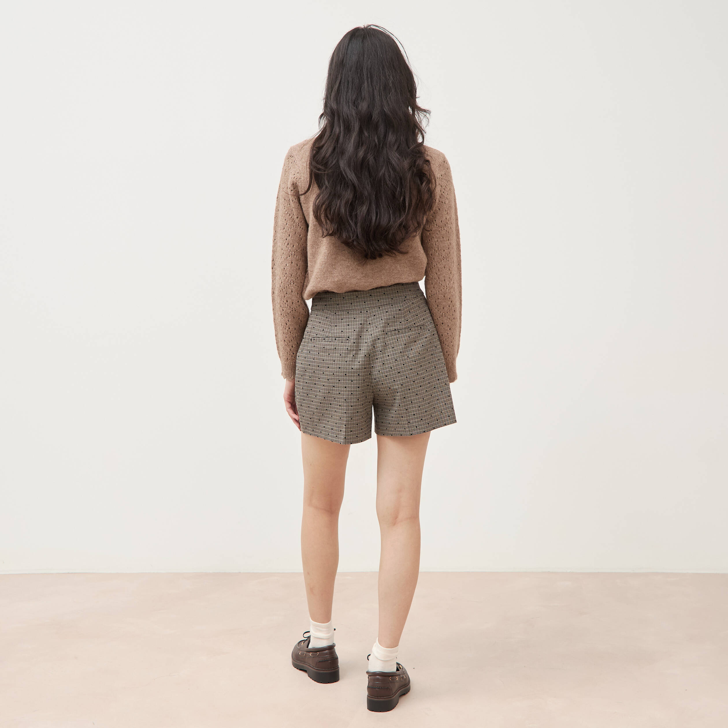 Short taille haute gris femme