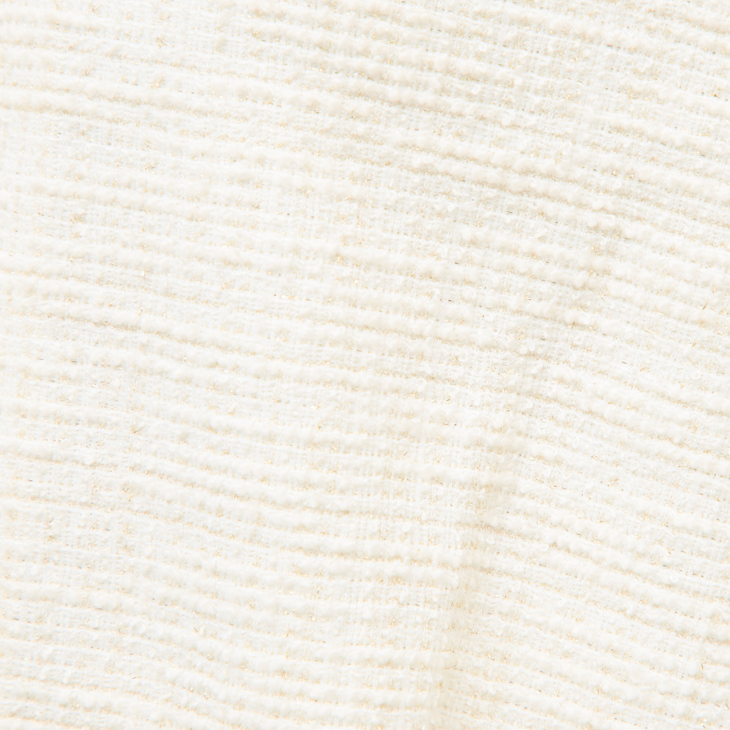 Veste droite manches longues tweed ecru femme