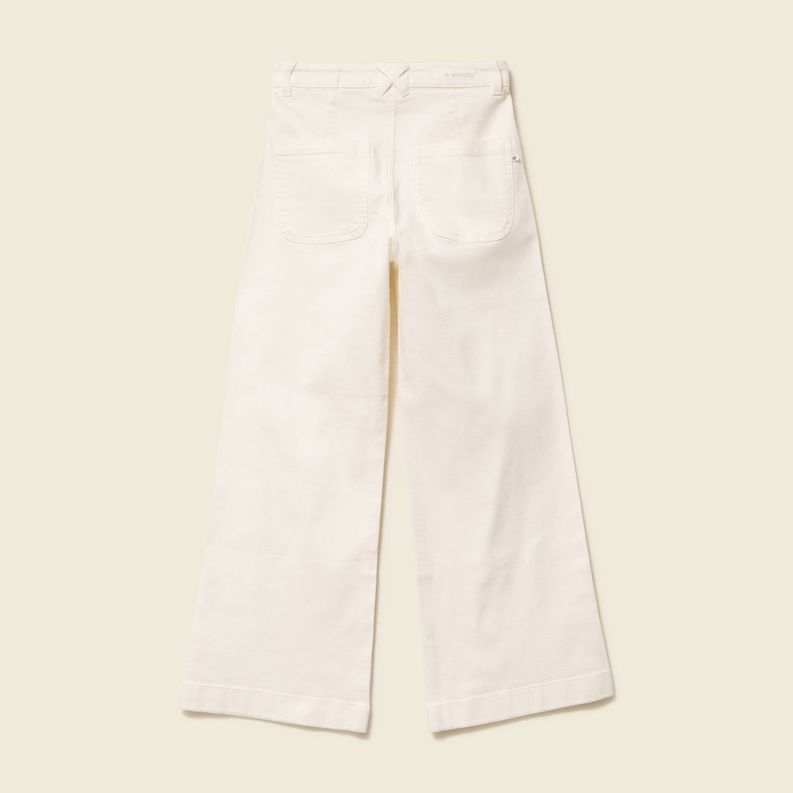 Jeans large taille haute denim blanc femme