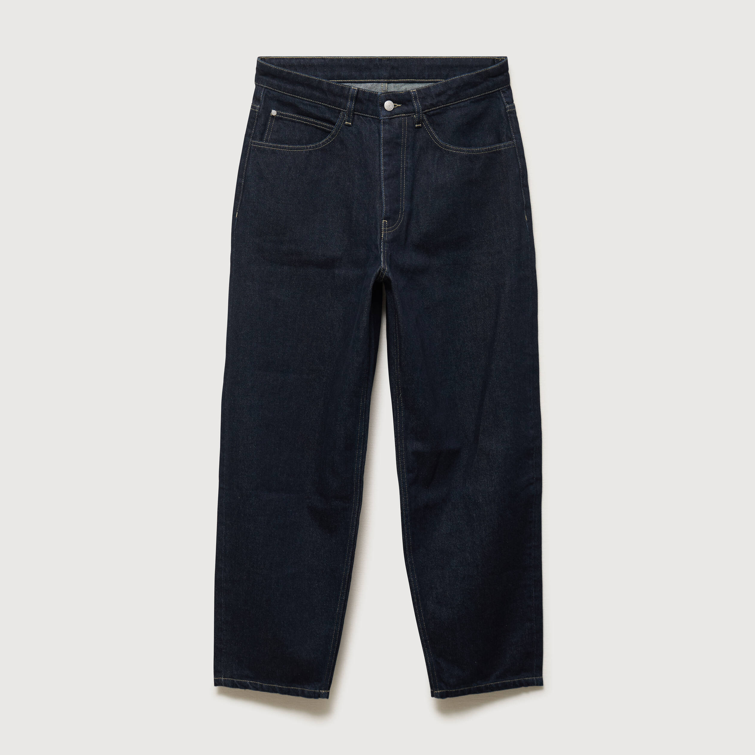 Jeans large longueur 32 en coton denim brut rinse homme