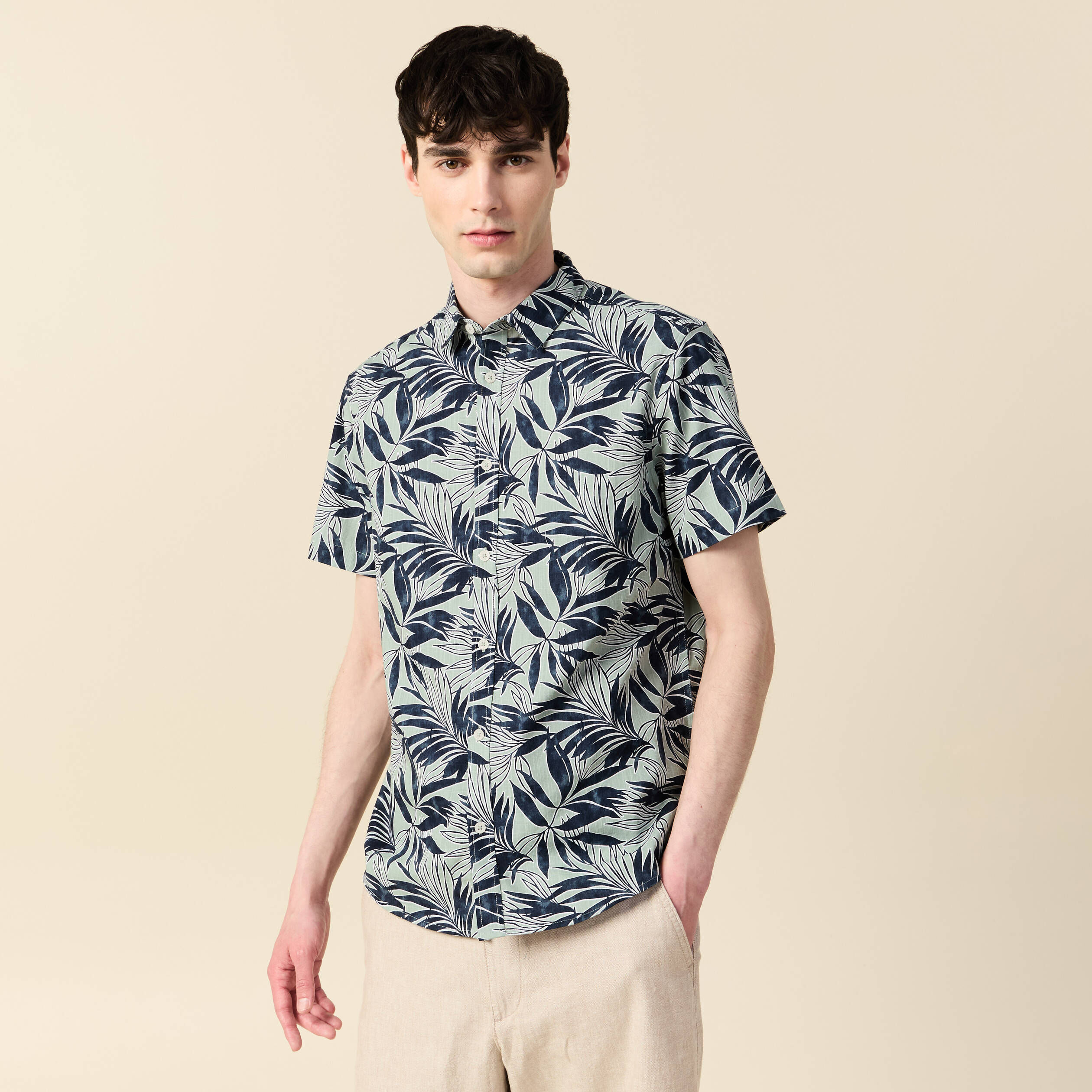 chemise manches courtes vert homme Chemise manches courtes vert homme