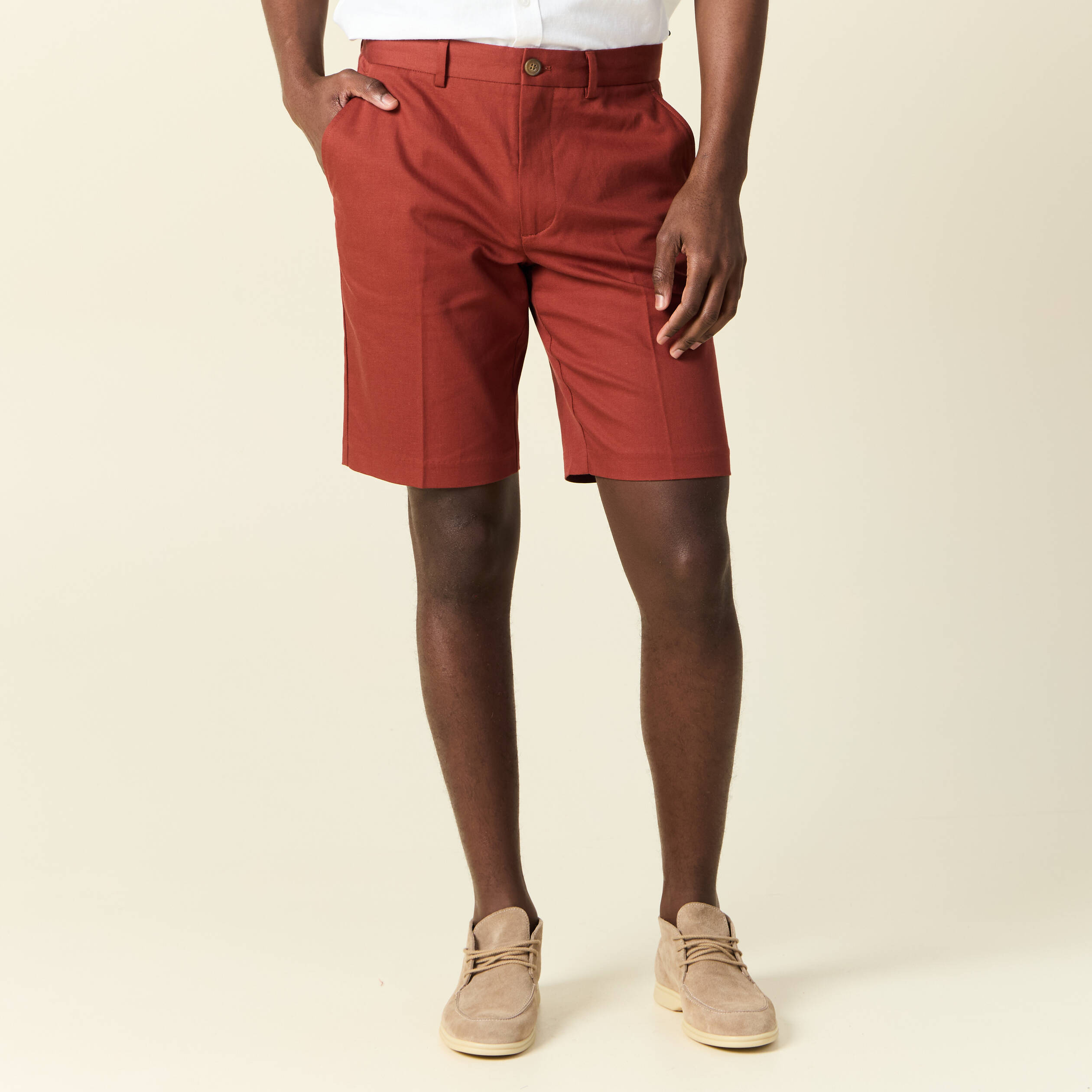 bermuda droit marron cognac homme Bermuda droit marron cognac homme