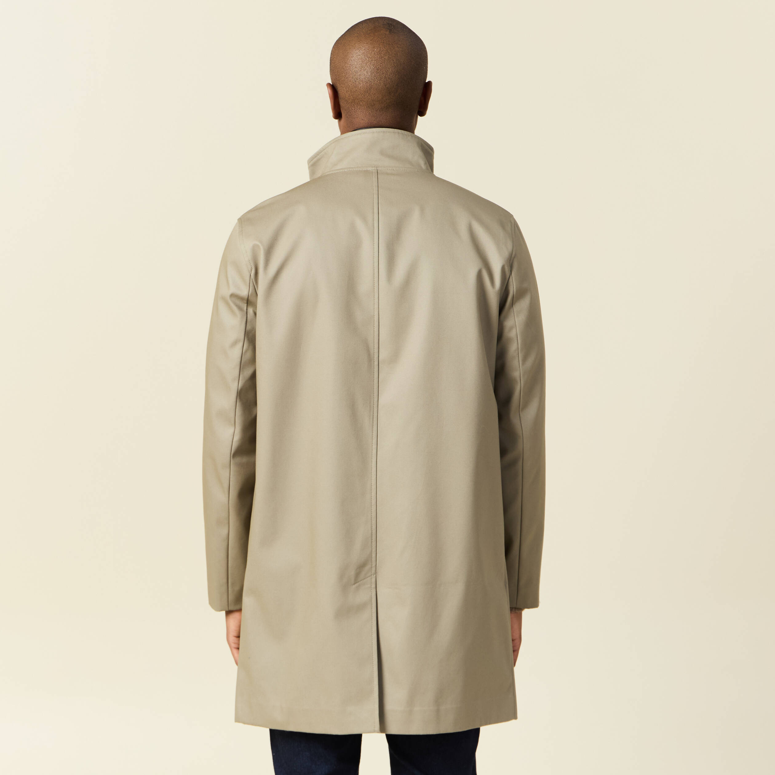 trench mi long col montant vert kaki homme Trench mi-long col montant vert kaki homme