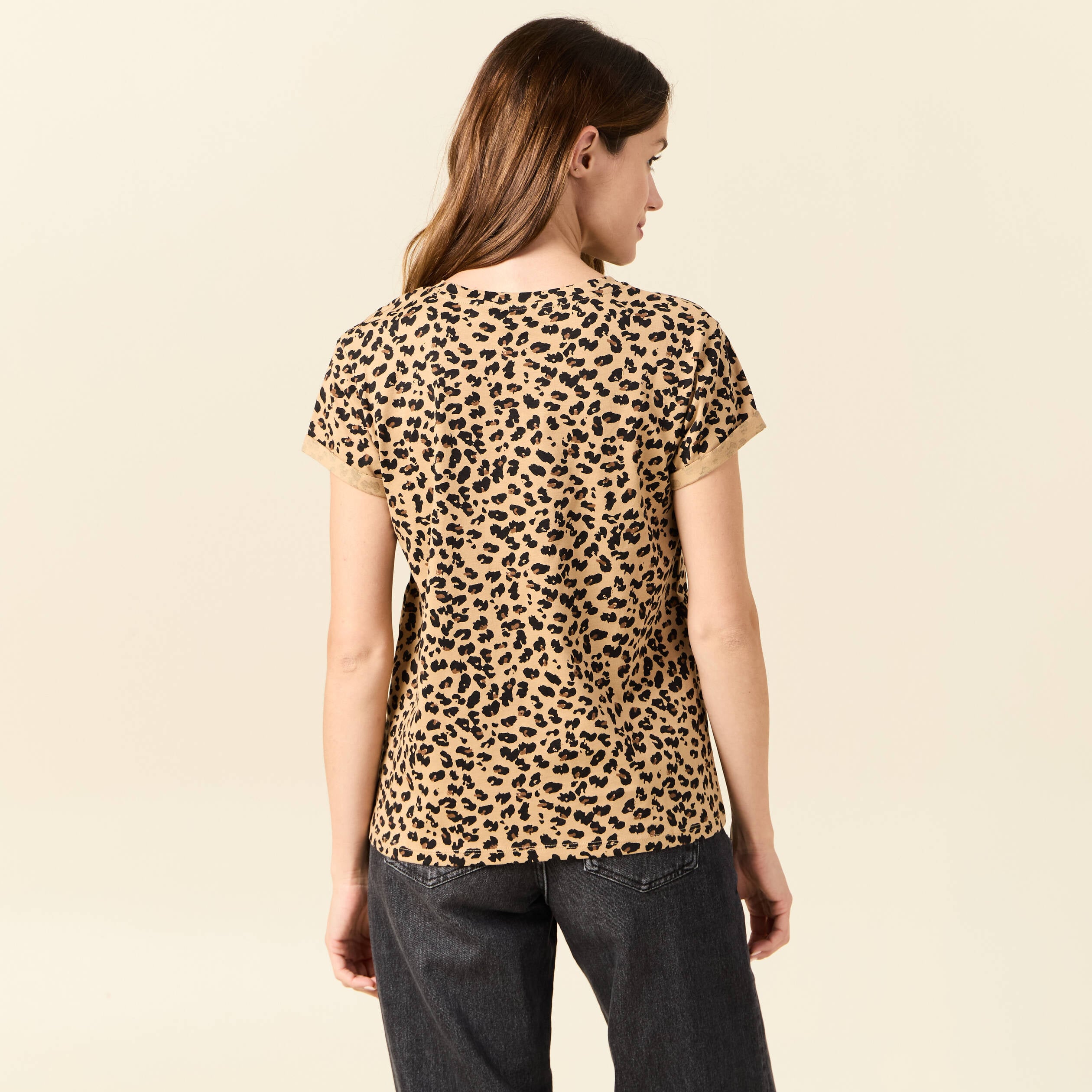 T-shirt manches courtes camel femme