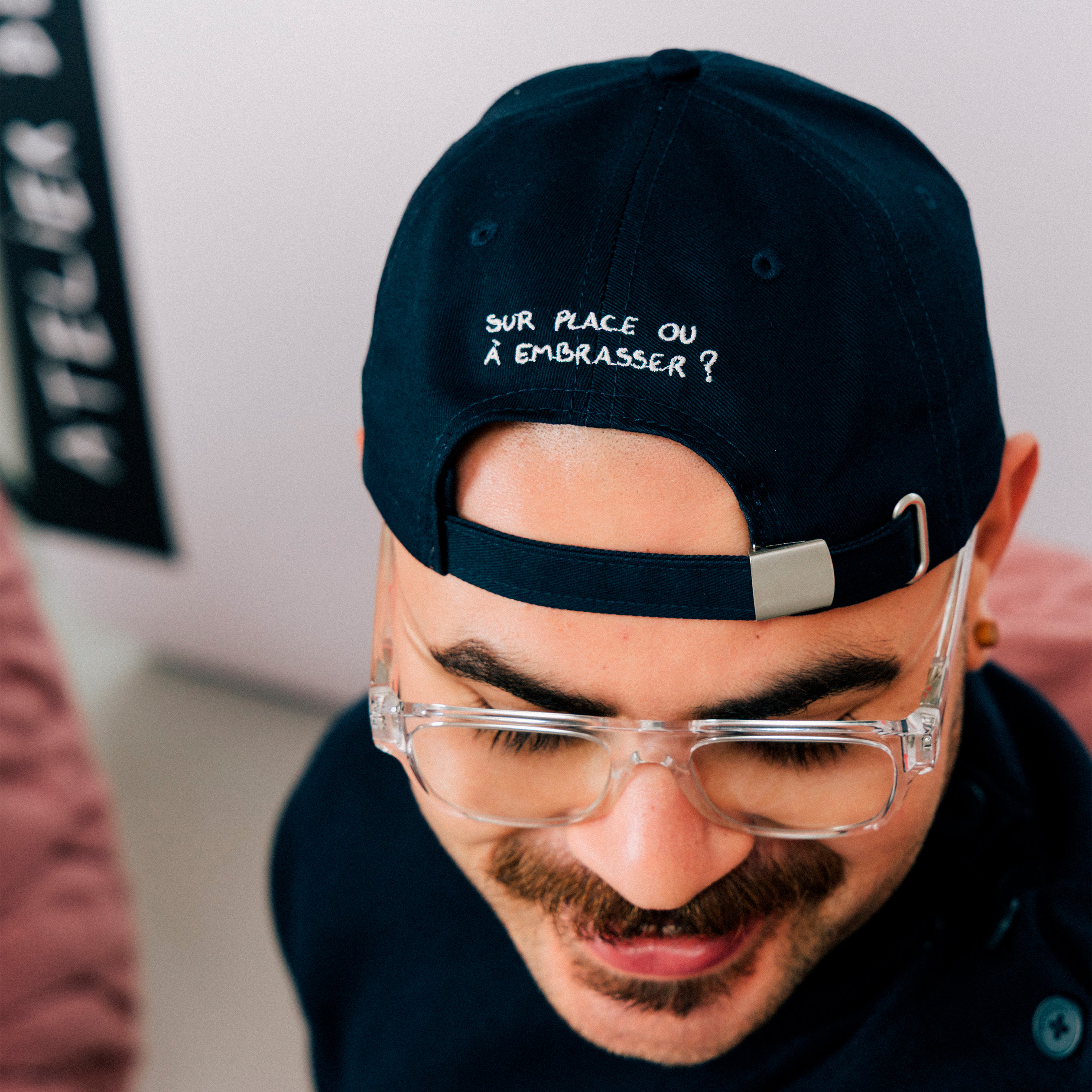 Casquette en coton bleu marine homme