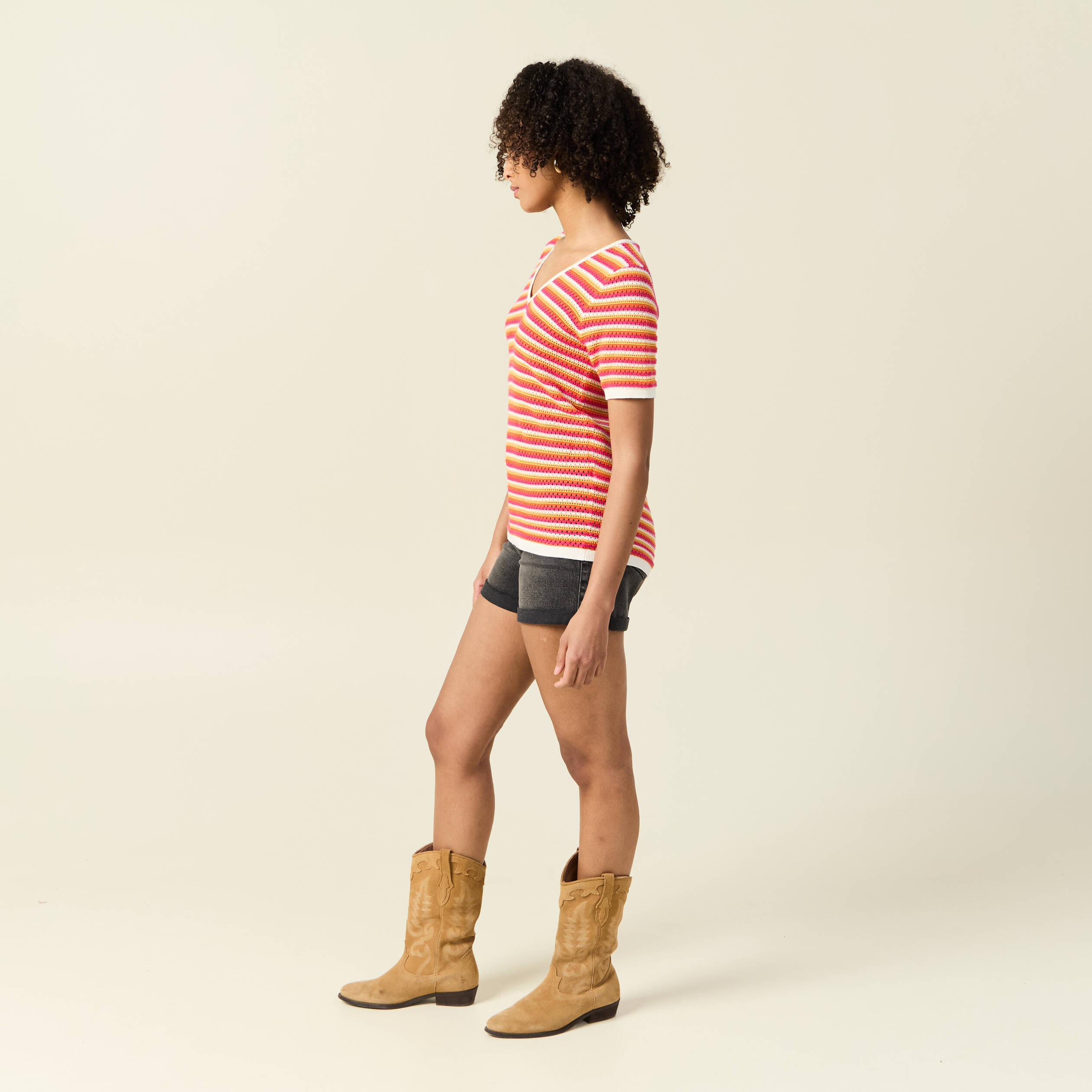 pull manches courtes marron cognac femme Pull manches courtes marron cognac femme