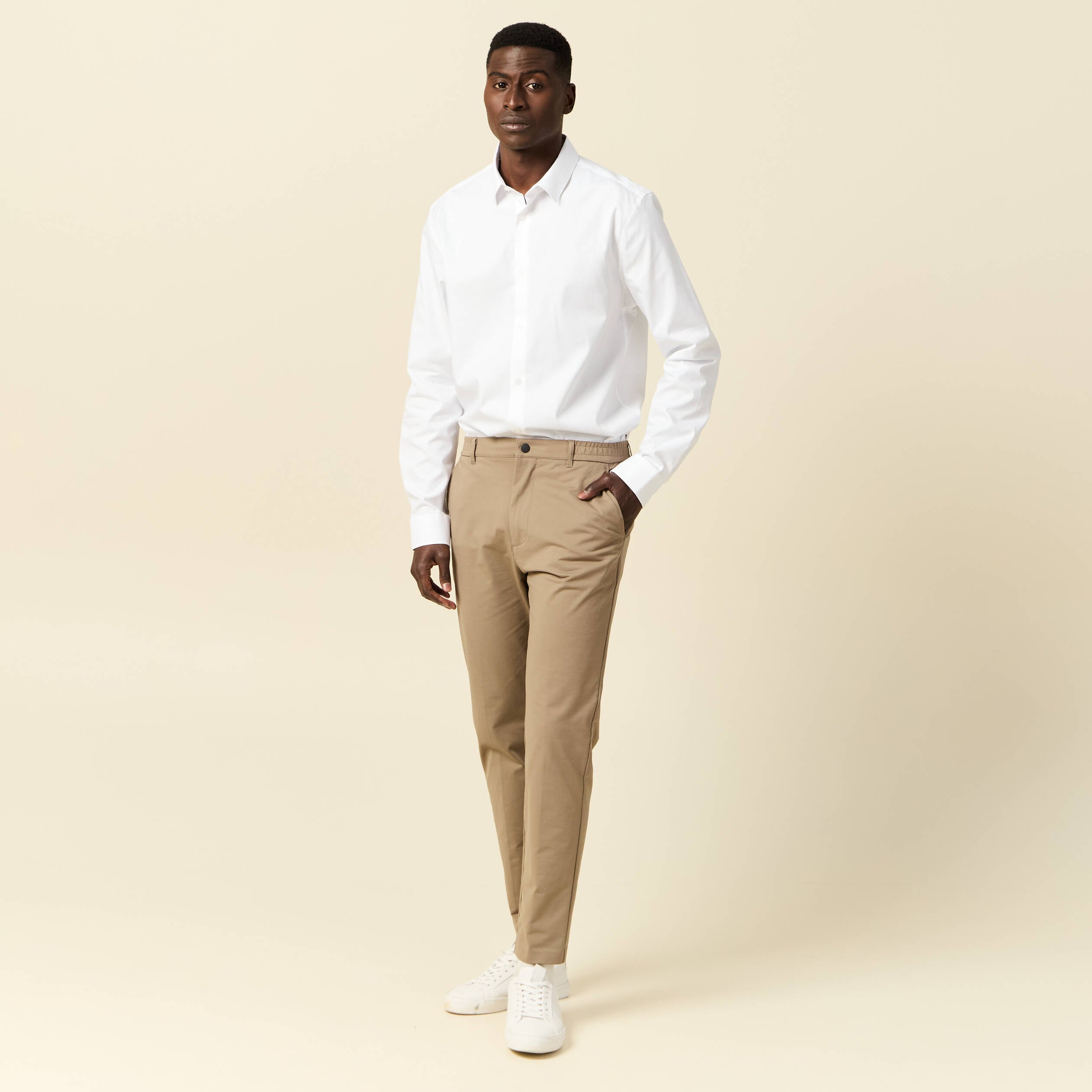 Chemise manches longues blanc homme