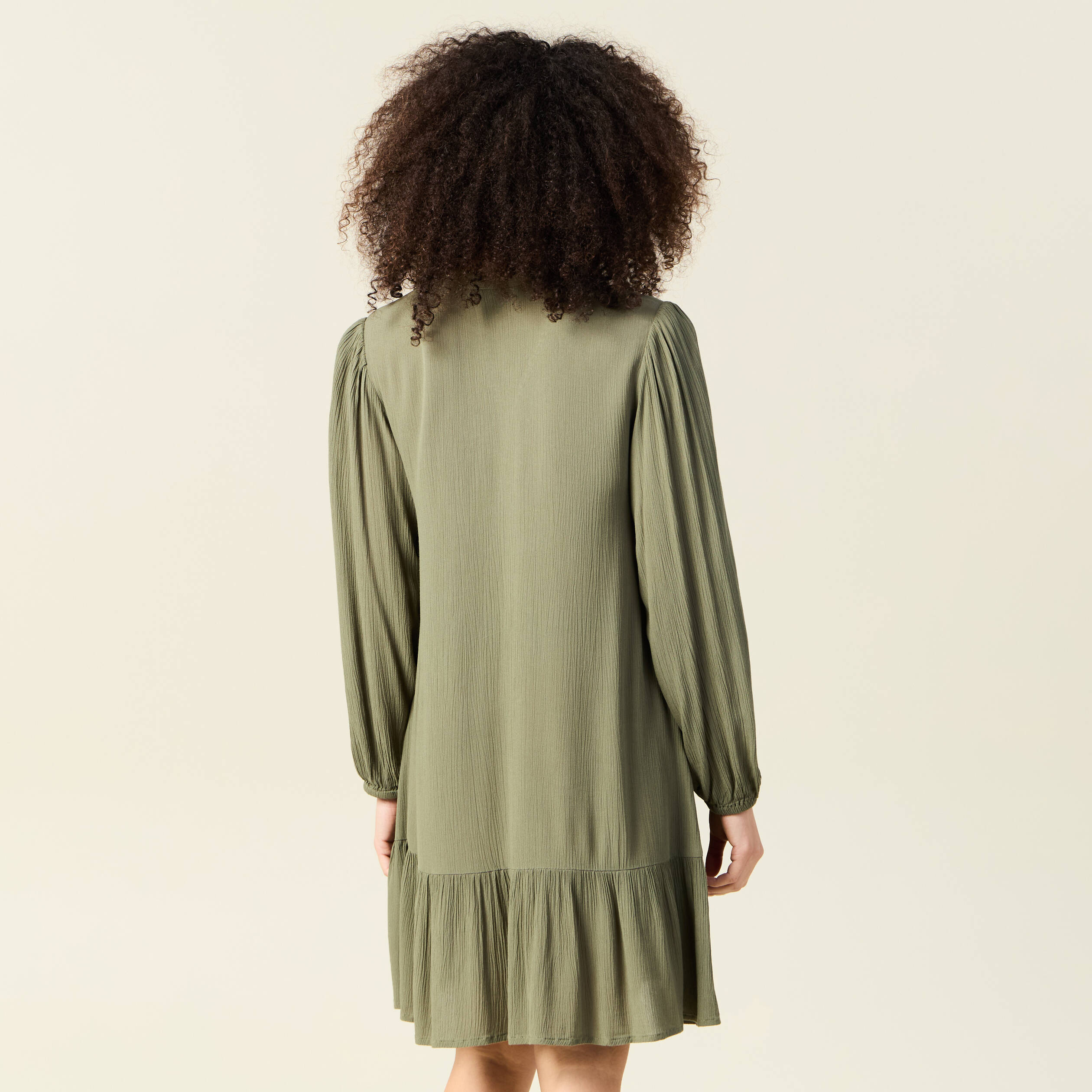 robe evasee broderie vert kaki femme Robe évasée broderie vert kaki femme