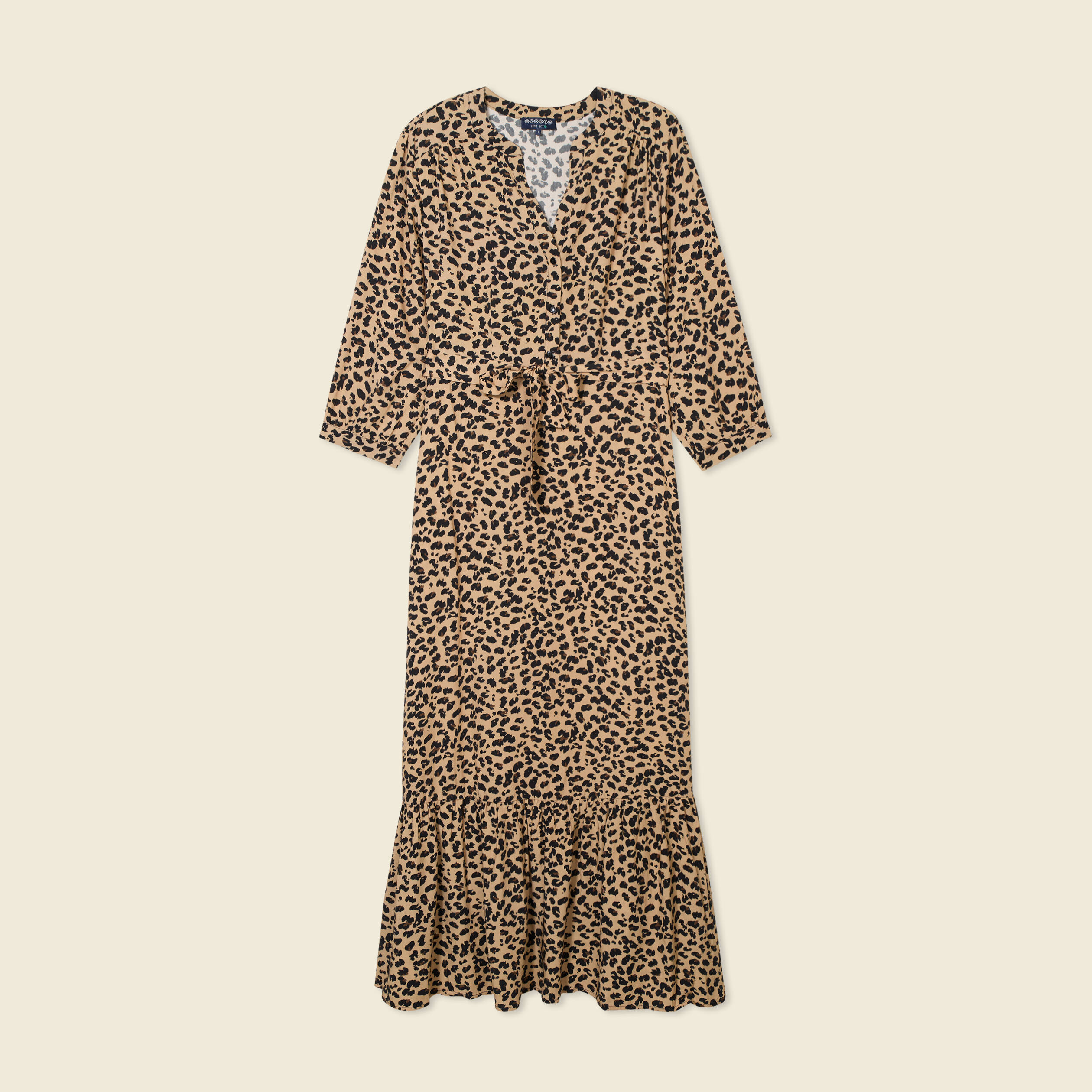 robe longue droite manches 34 marron clair femme Robe longue droite manches 3/4 marron clair femme