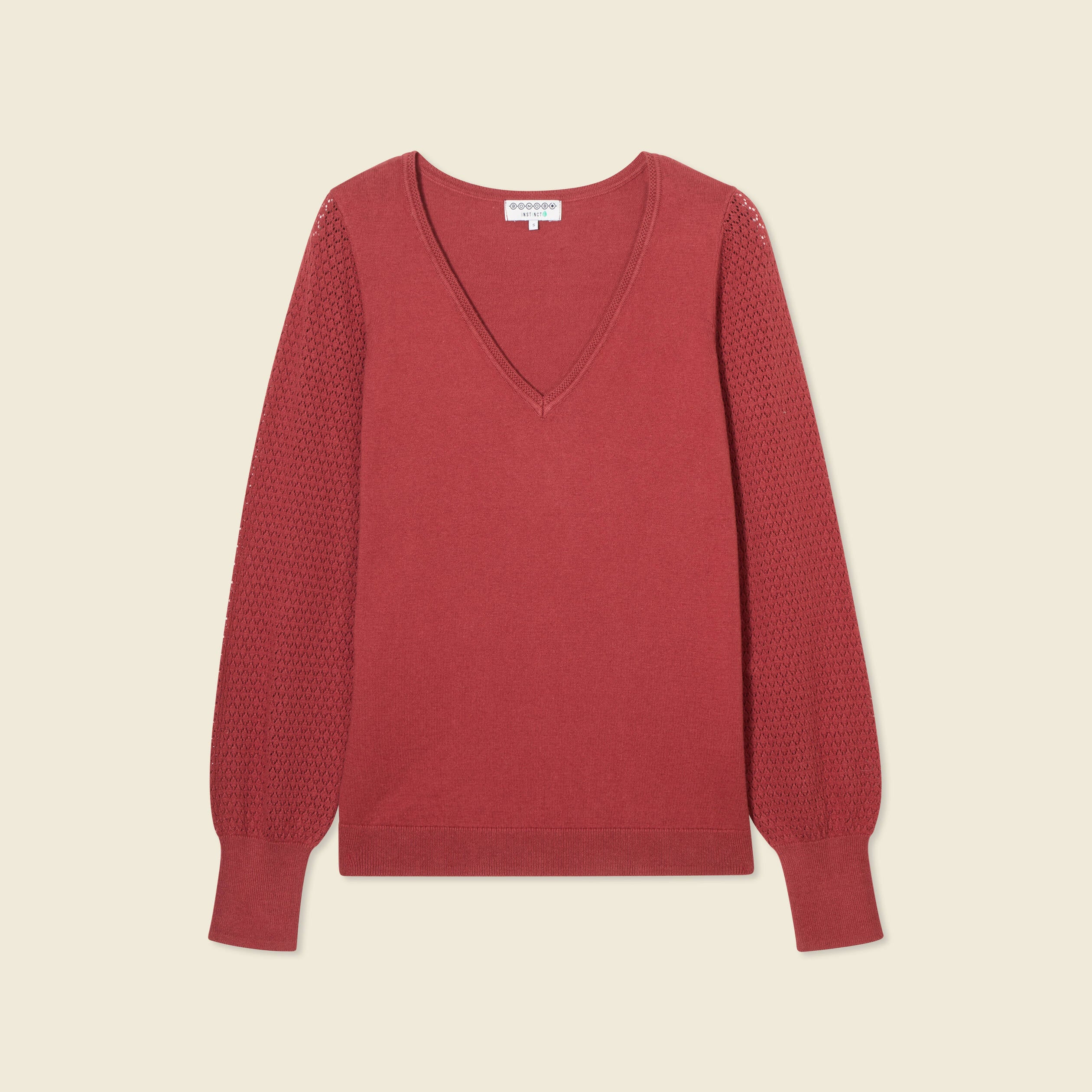 Pull manches longues vieux rose femme