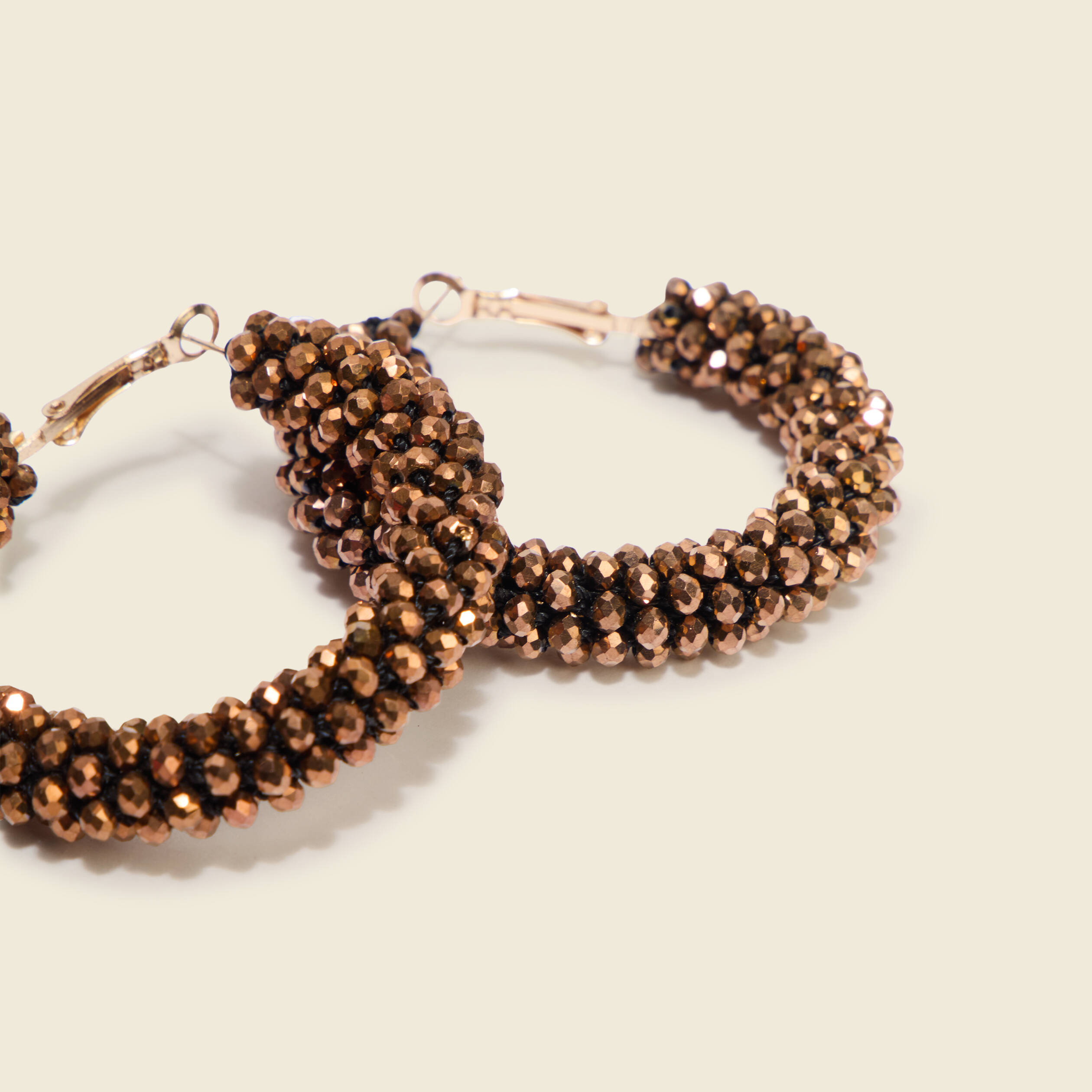 Boucles d'oreilles cr&eacute;oles marron fonc&eacute; femme