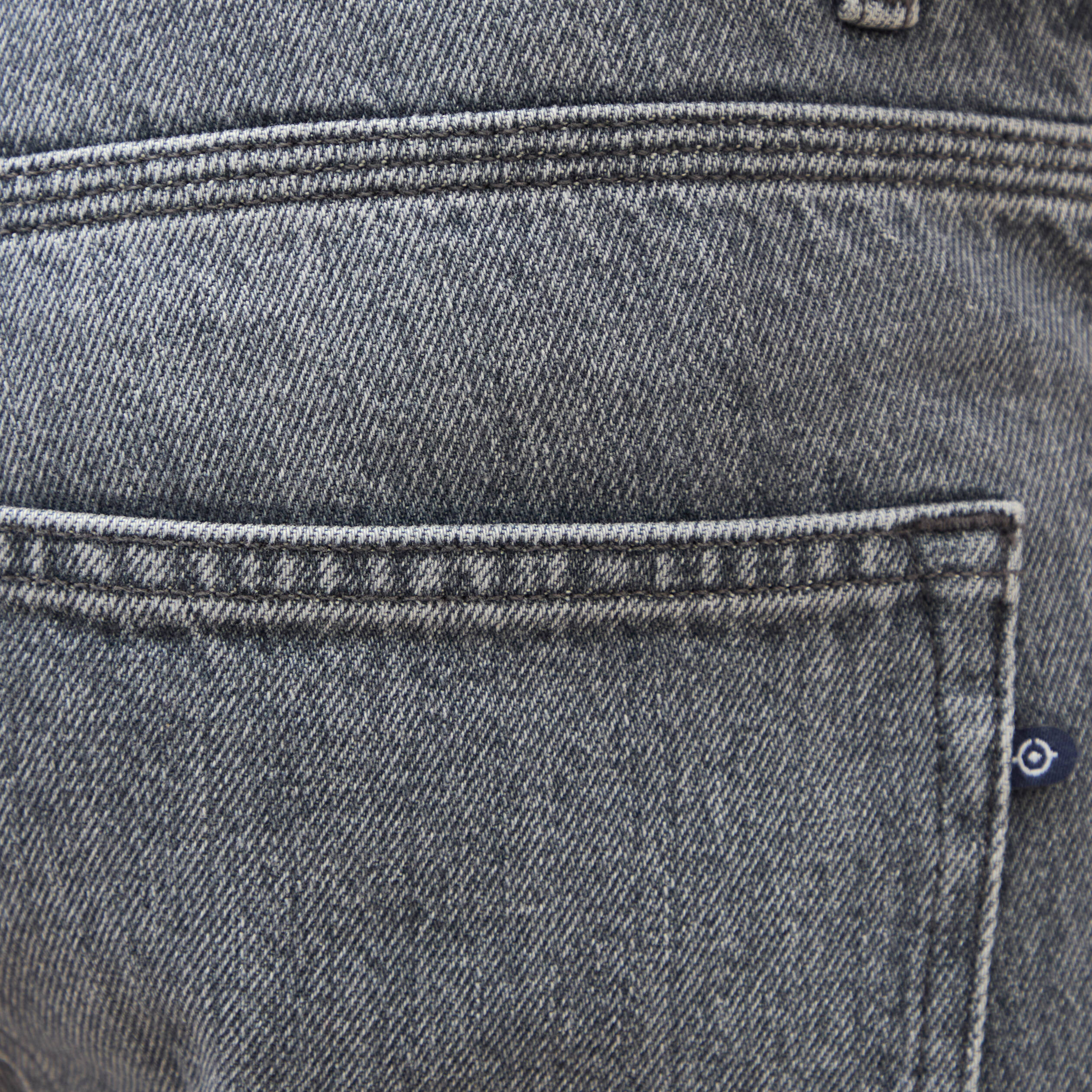 Jeans straight longueur 32 en coton bleu gris homme