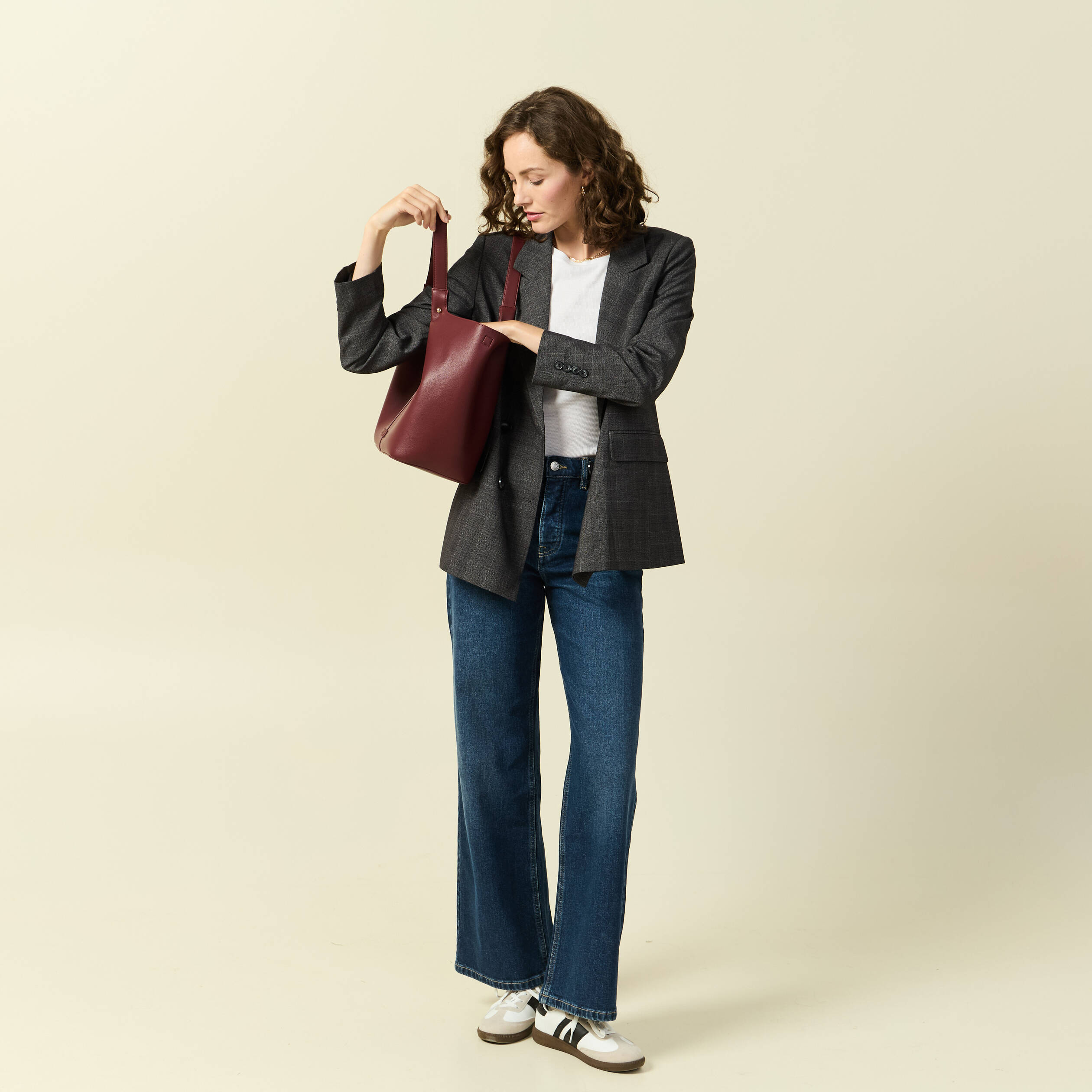 veste oversize manches longues doublee gris fonce femme Veste oversize manches longues doublée gris foncé femme
