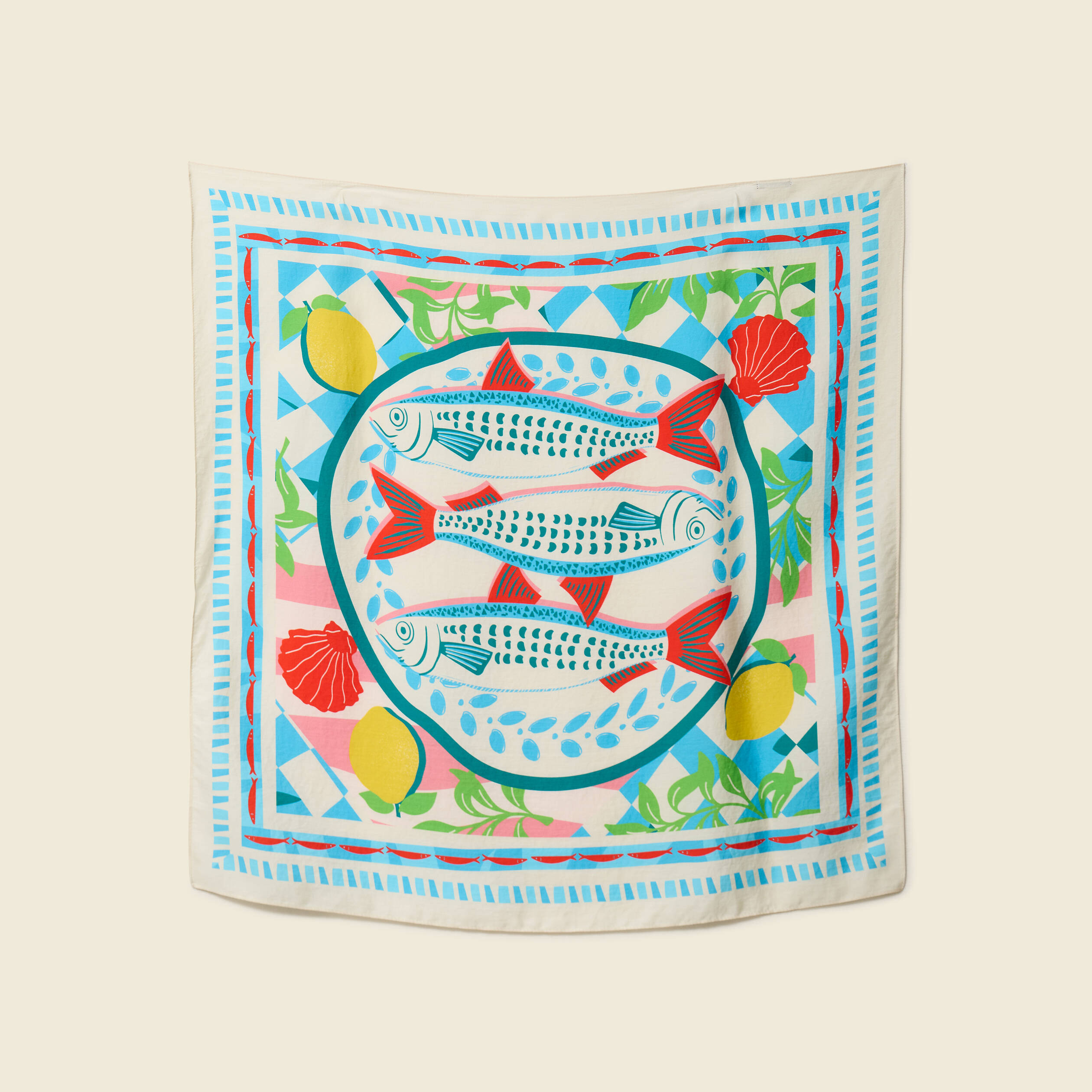 Foulard satin&eacute; bleu femme