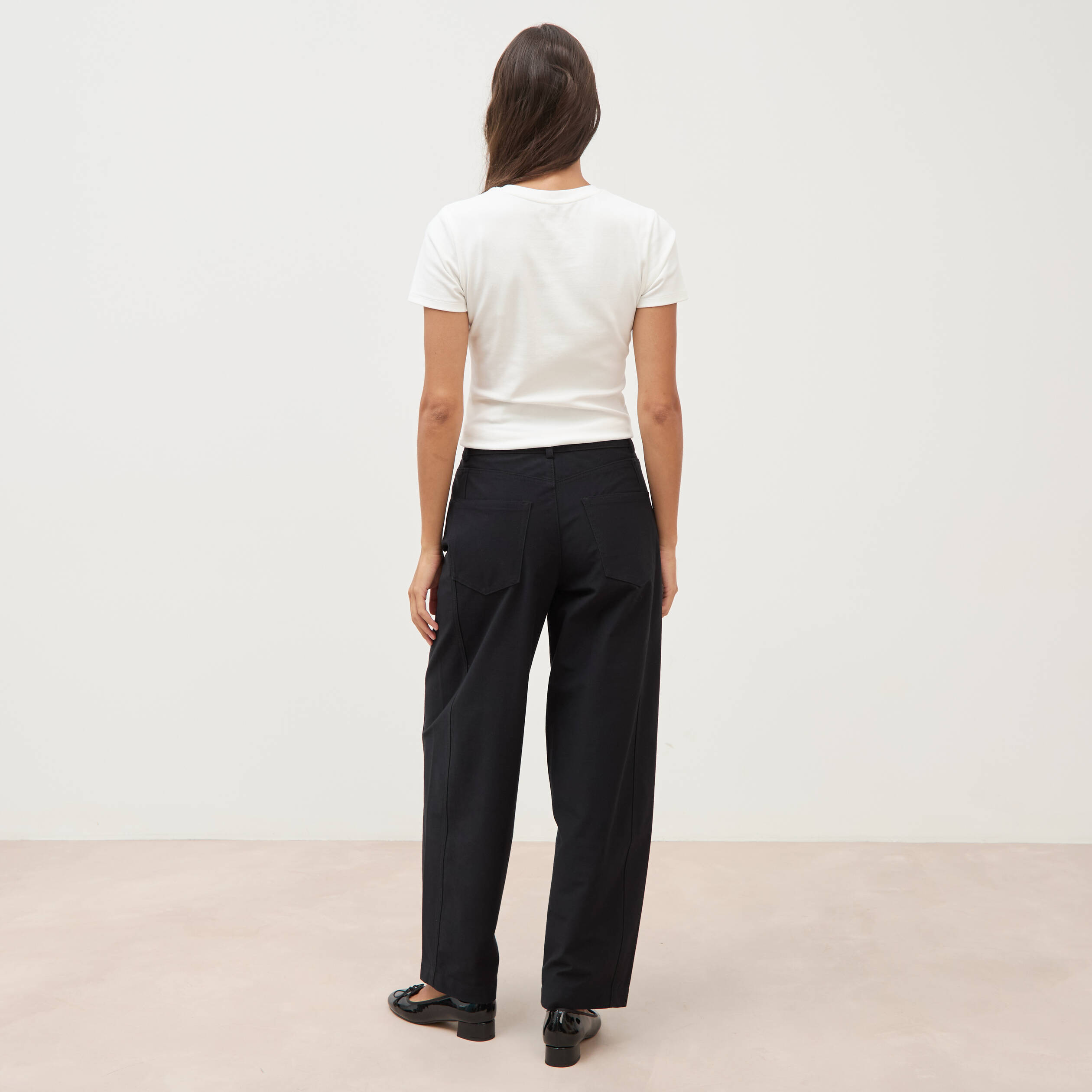 Pantalon coupe regular noir femme