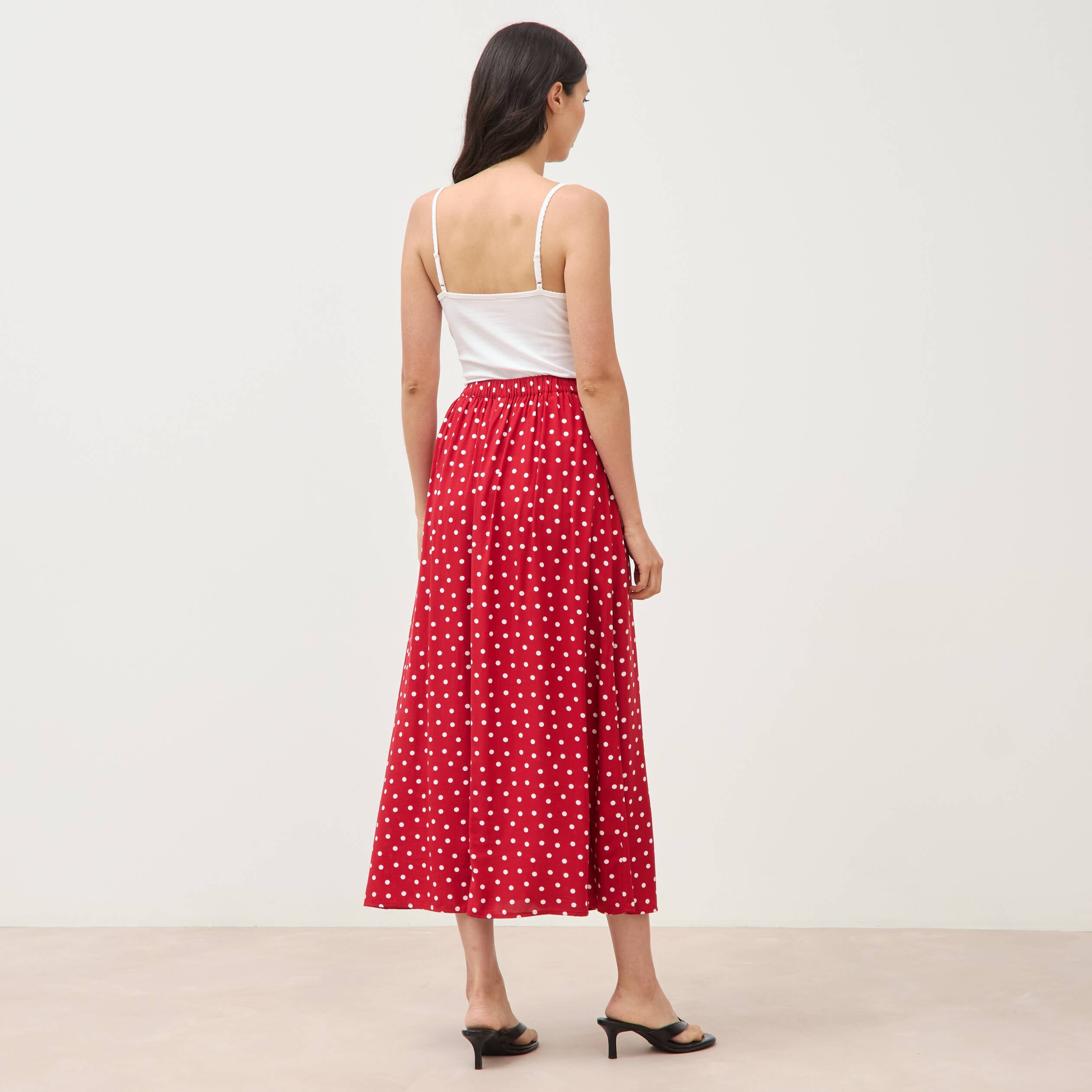 Jupe fluide rouge femme