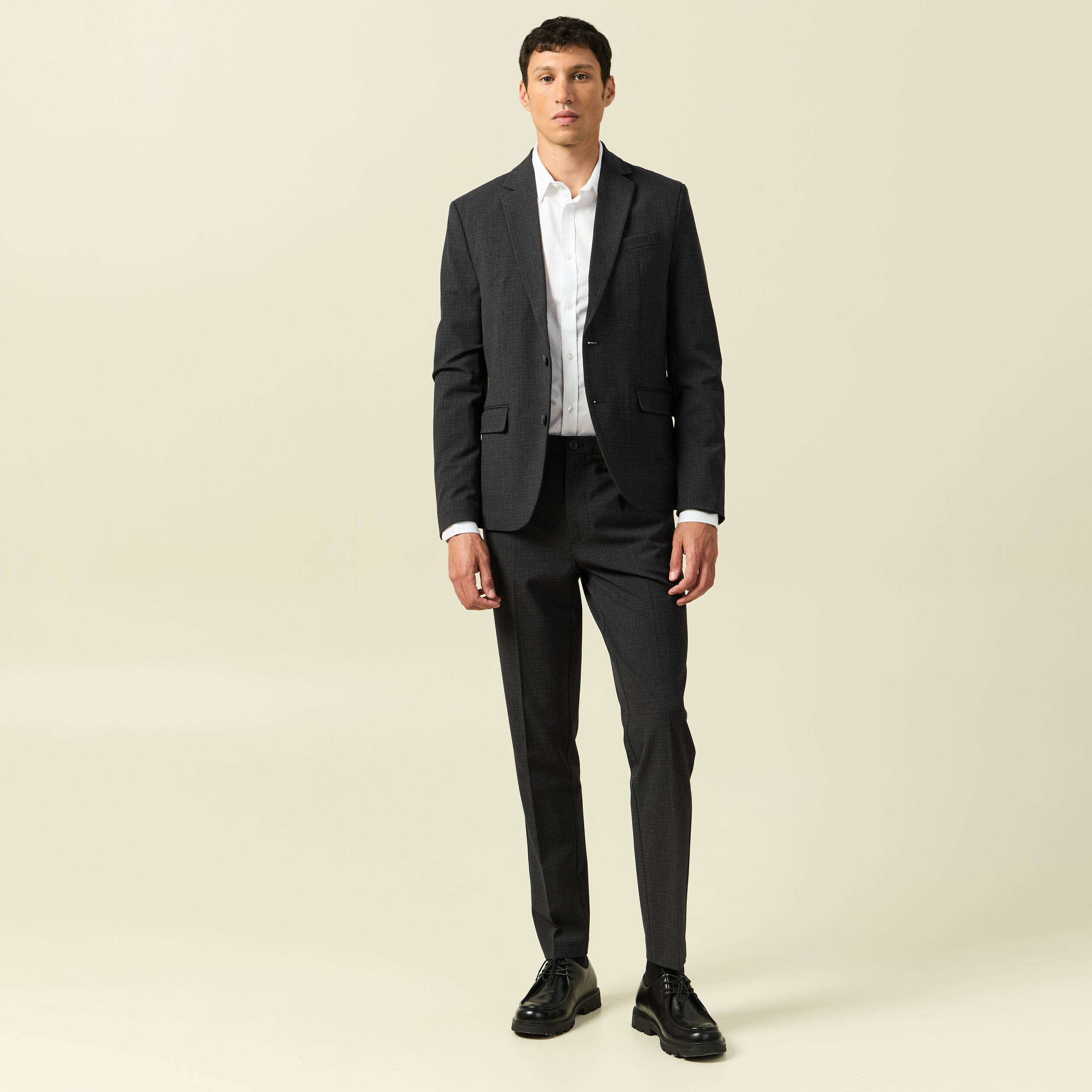 Pantalon chino droit longueur 32 noir homme