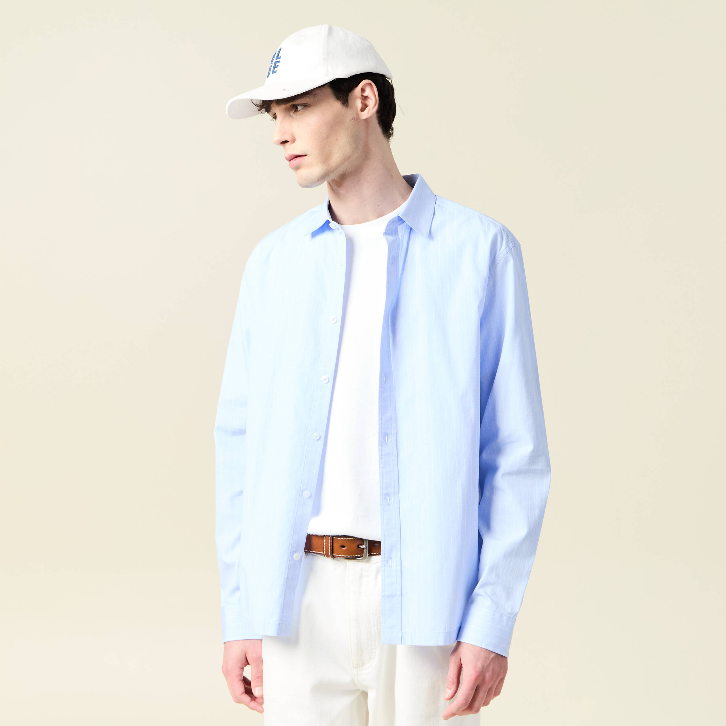 Chemise manches longues bleu ciel homme