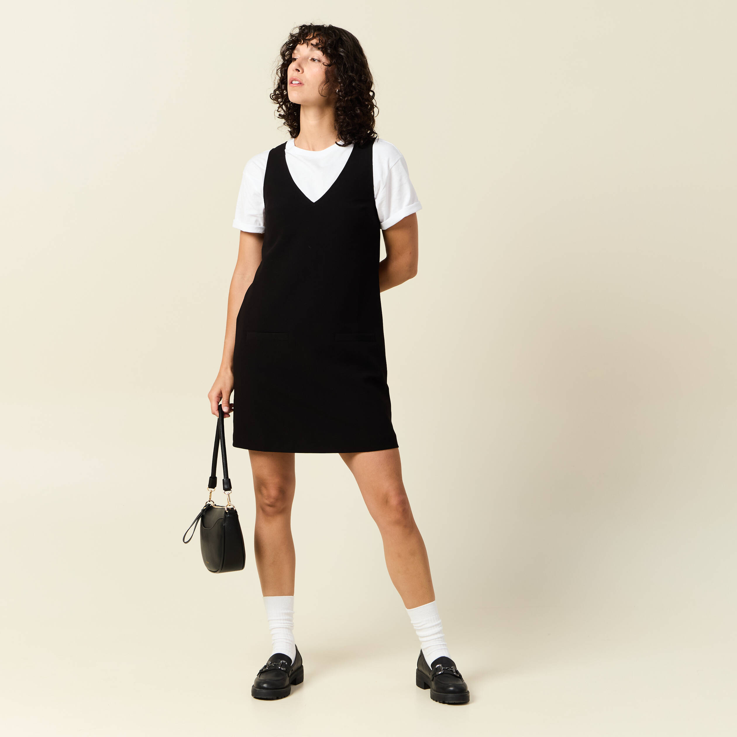 robe chasuble trapeze noir femme Robe chasuble trapèze noir femme
