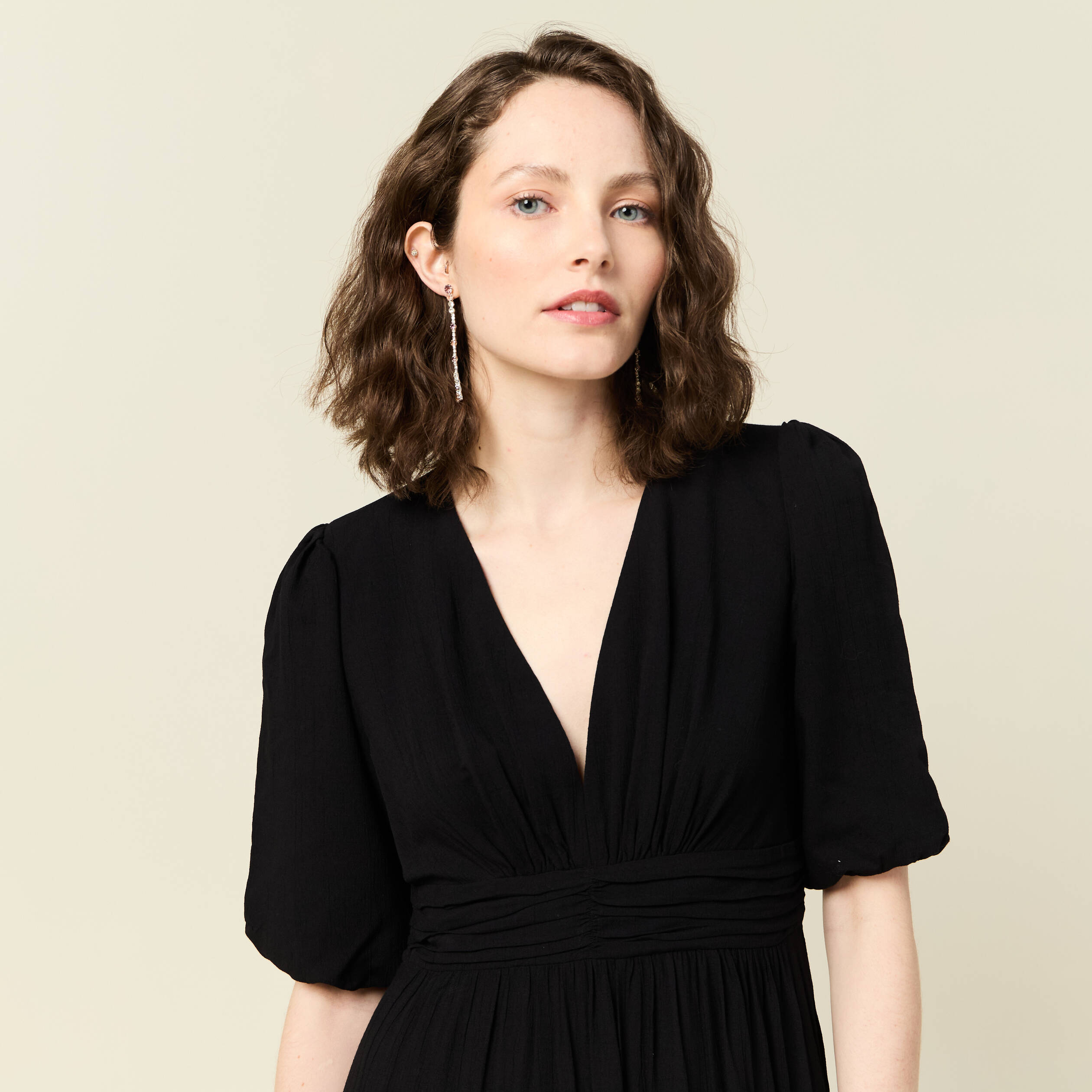 robe longue evasee noir femme Robe longue évasée noir femme