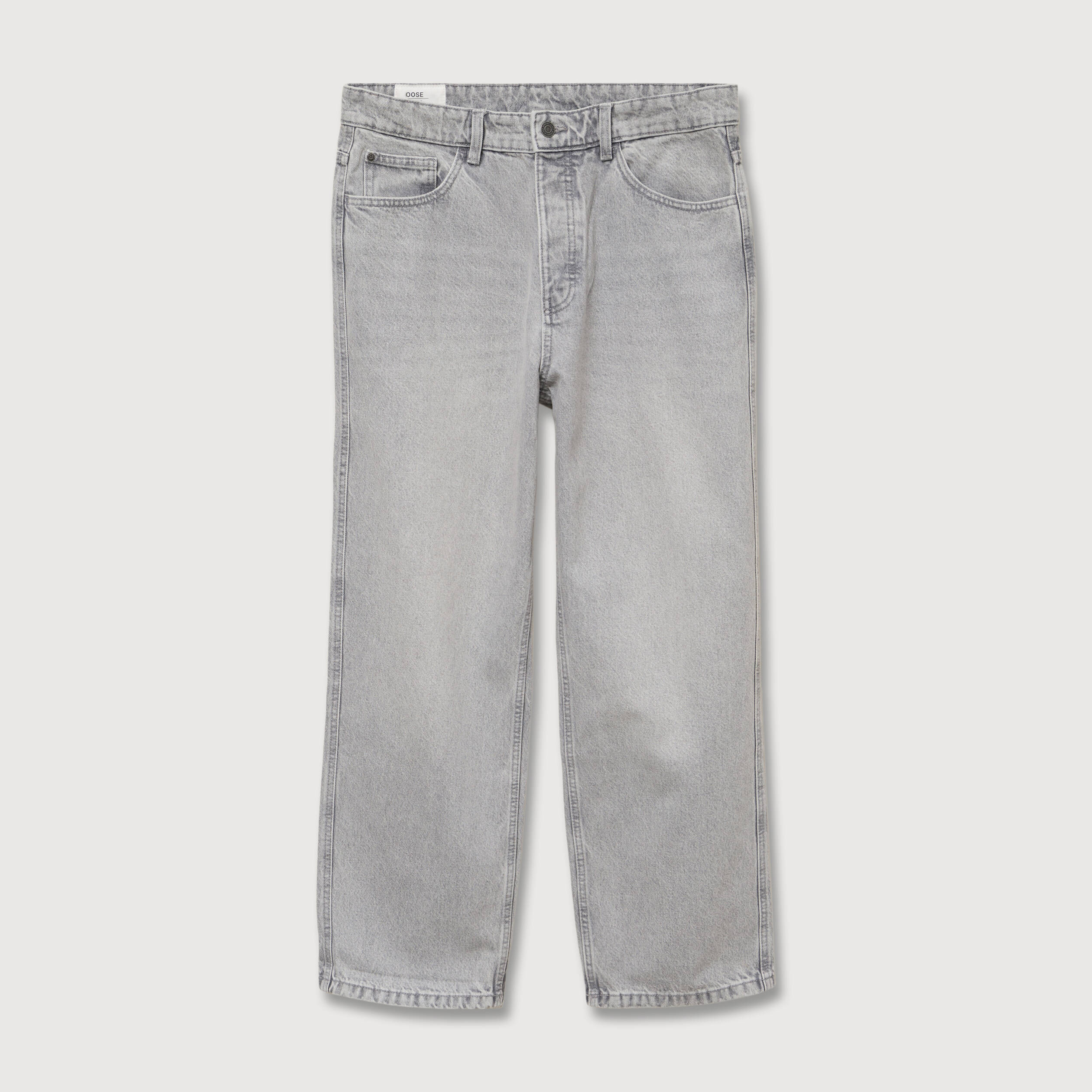 Jeans large 5 poches longueur 32 denim gris clair homme