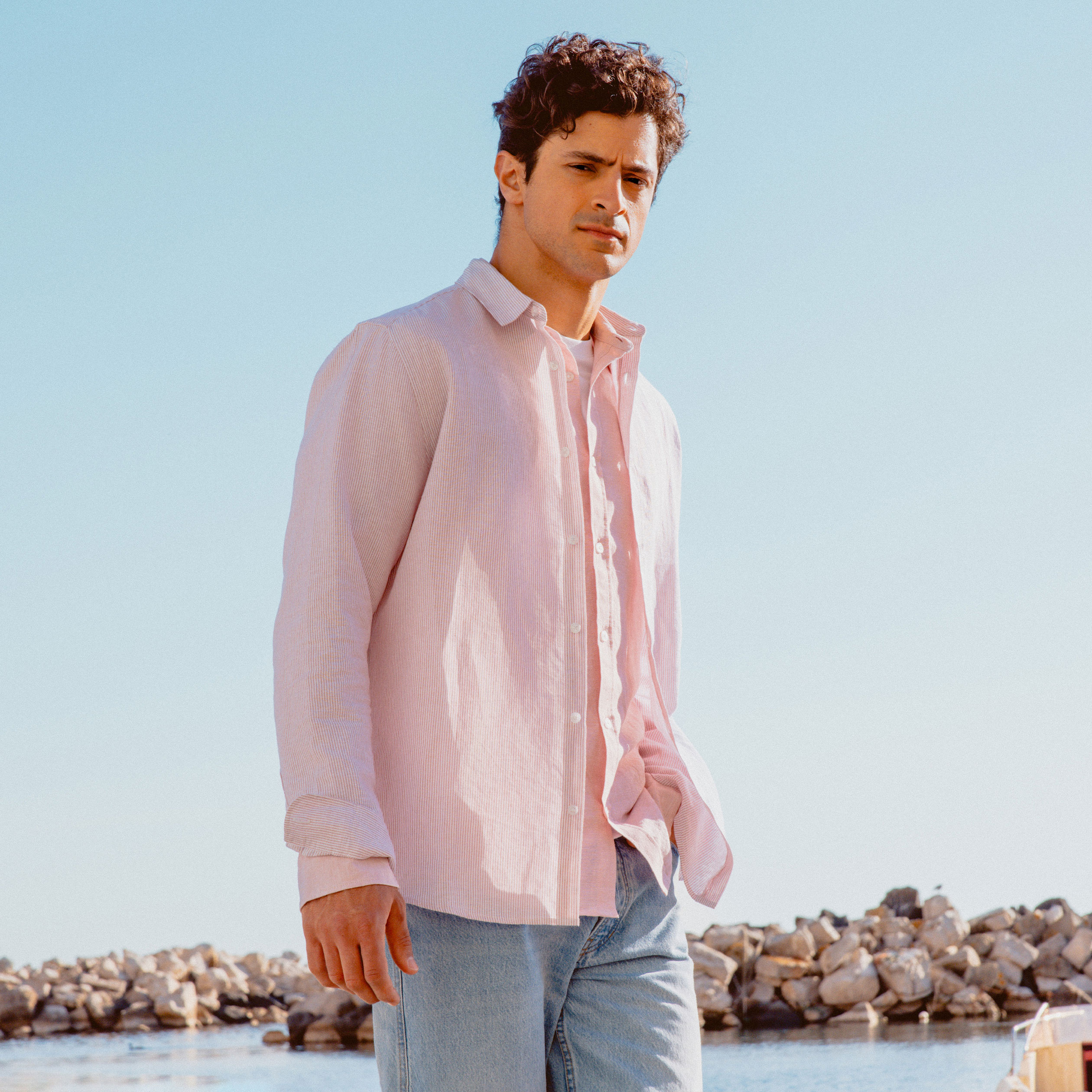 chemise manches longues vieux rose homme Chemise manches longues vieux rose homme