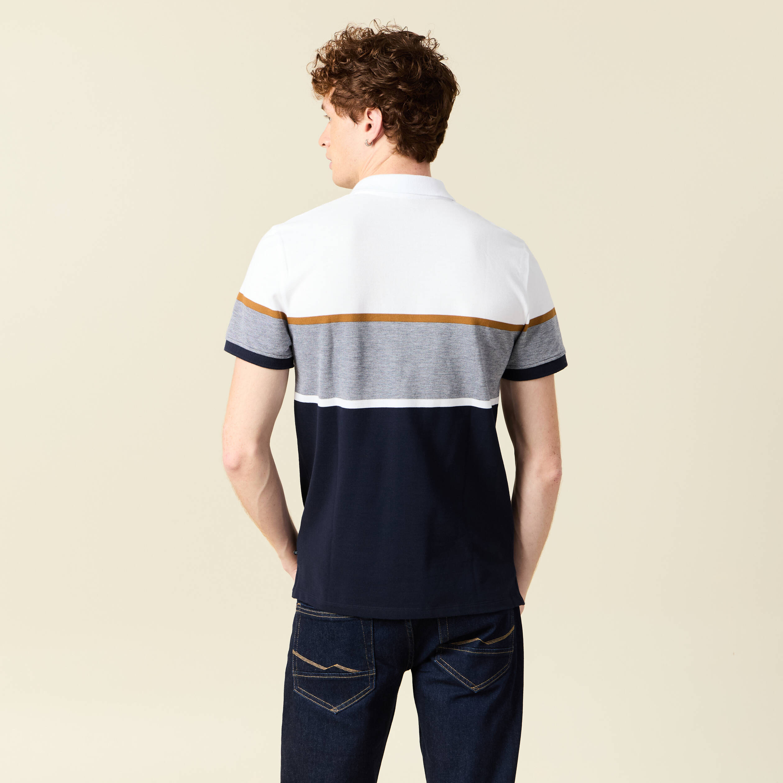 Polo manches courtes blanc homme