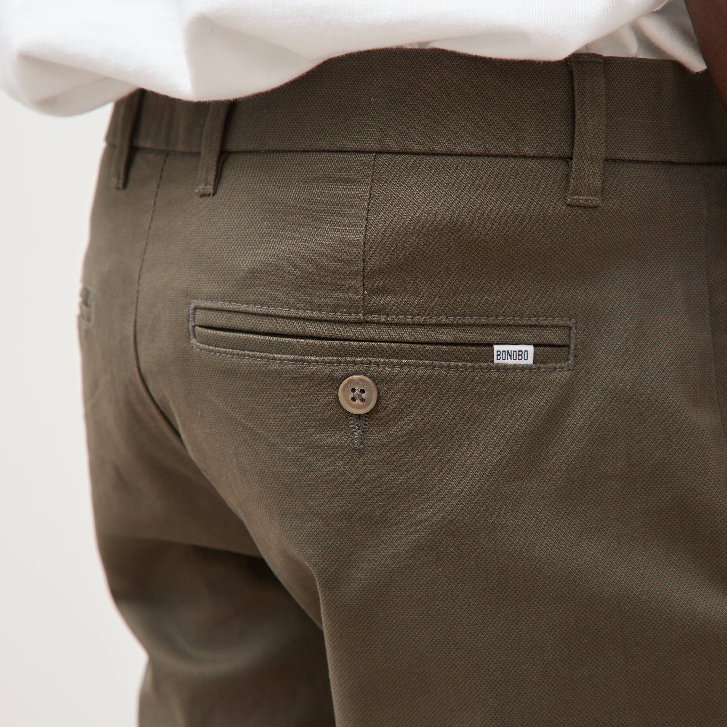 Pantalon chino slim taupe homme
