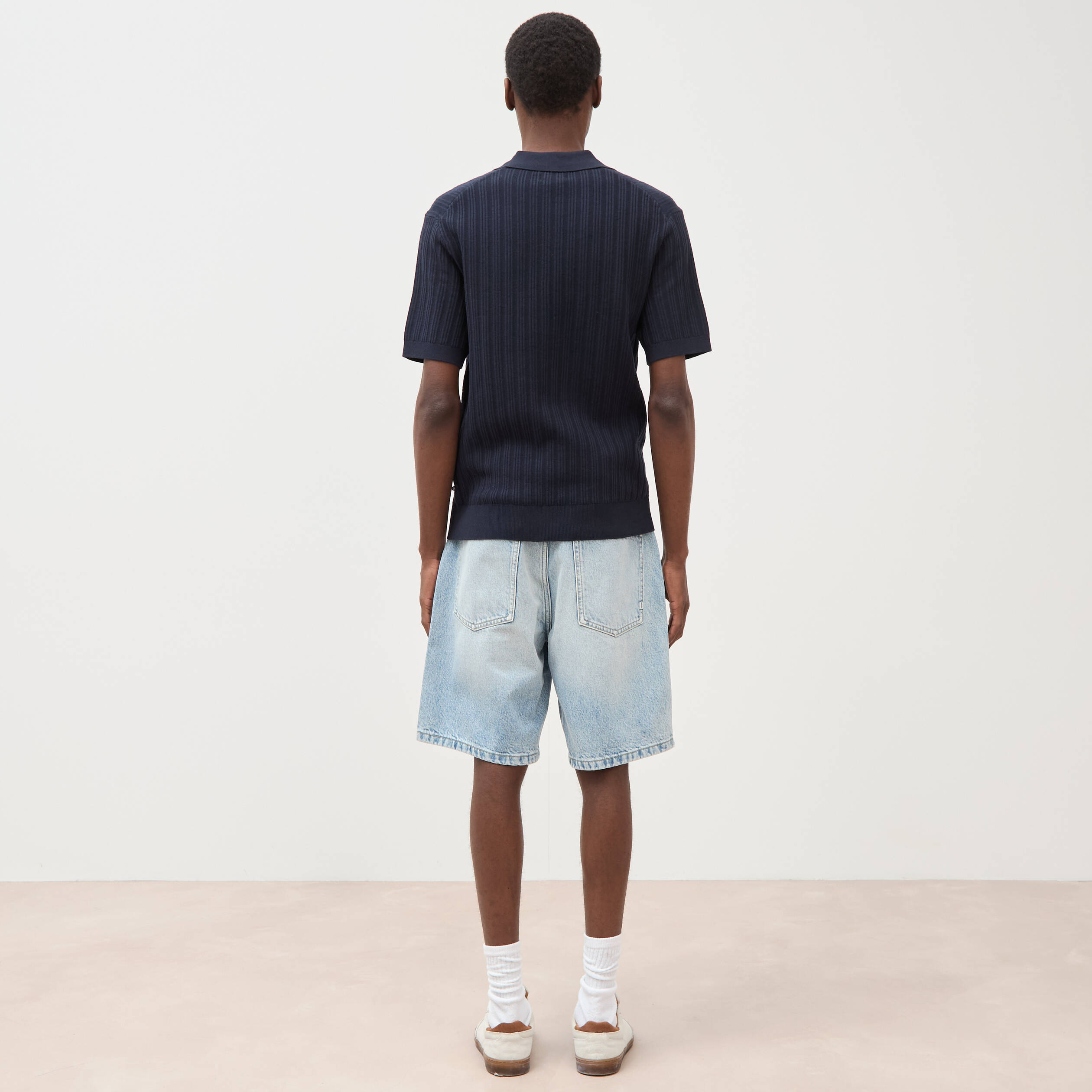 Polo manches courtes bleu marine homme