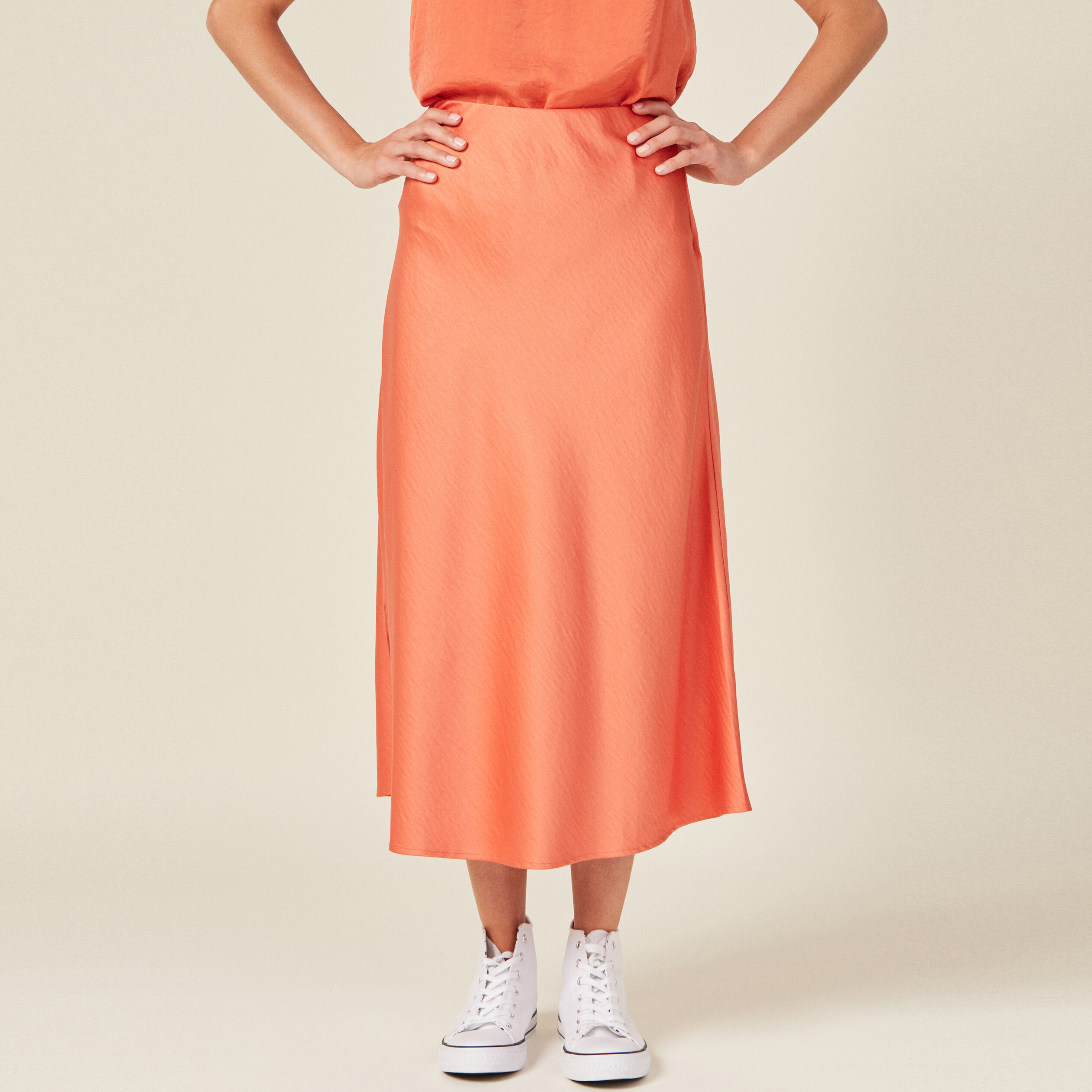 Jupe orange femme deals