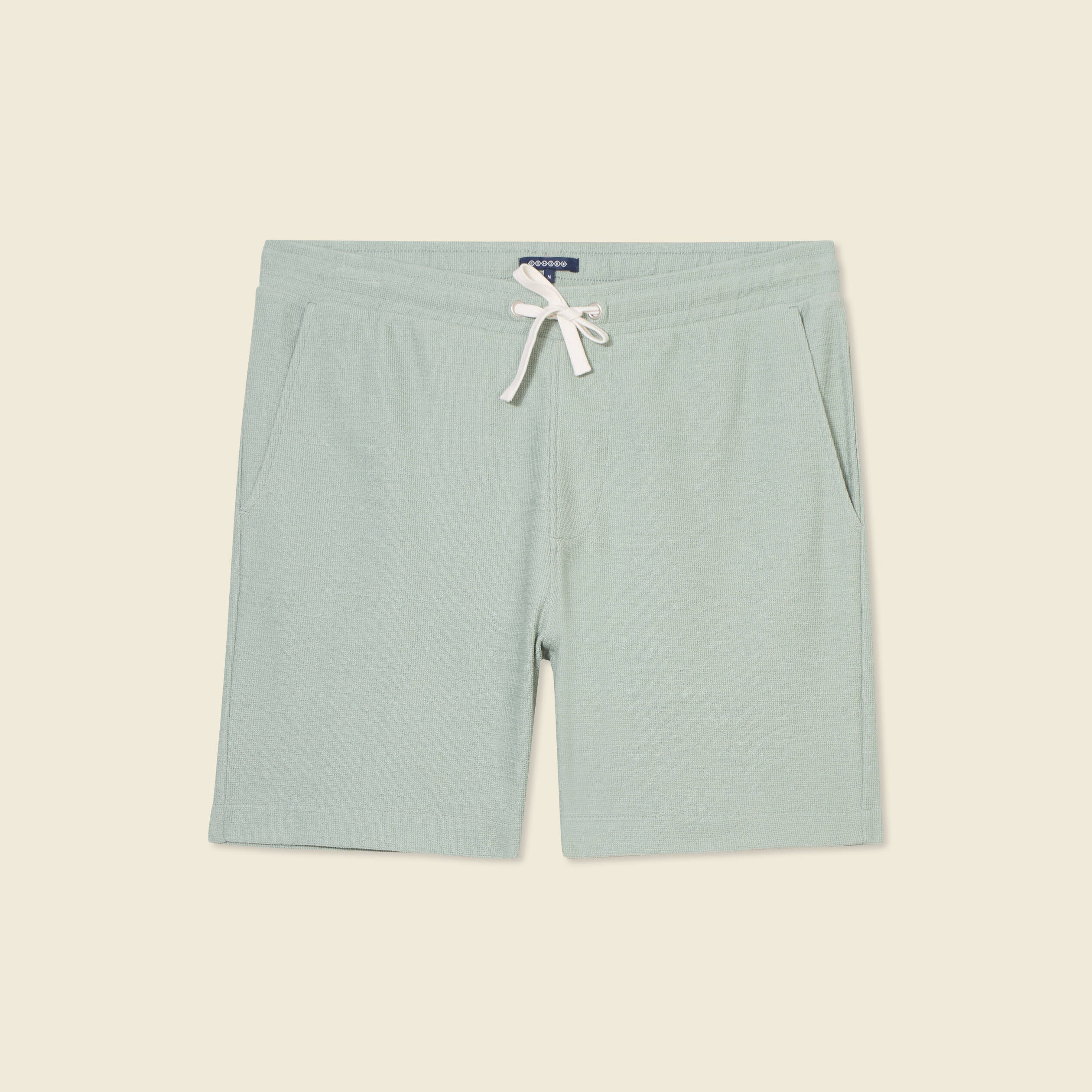 Short droit avec cordon vert olive homme