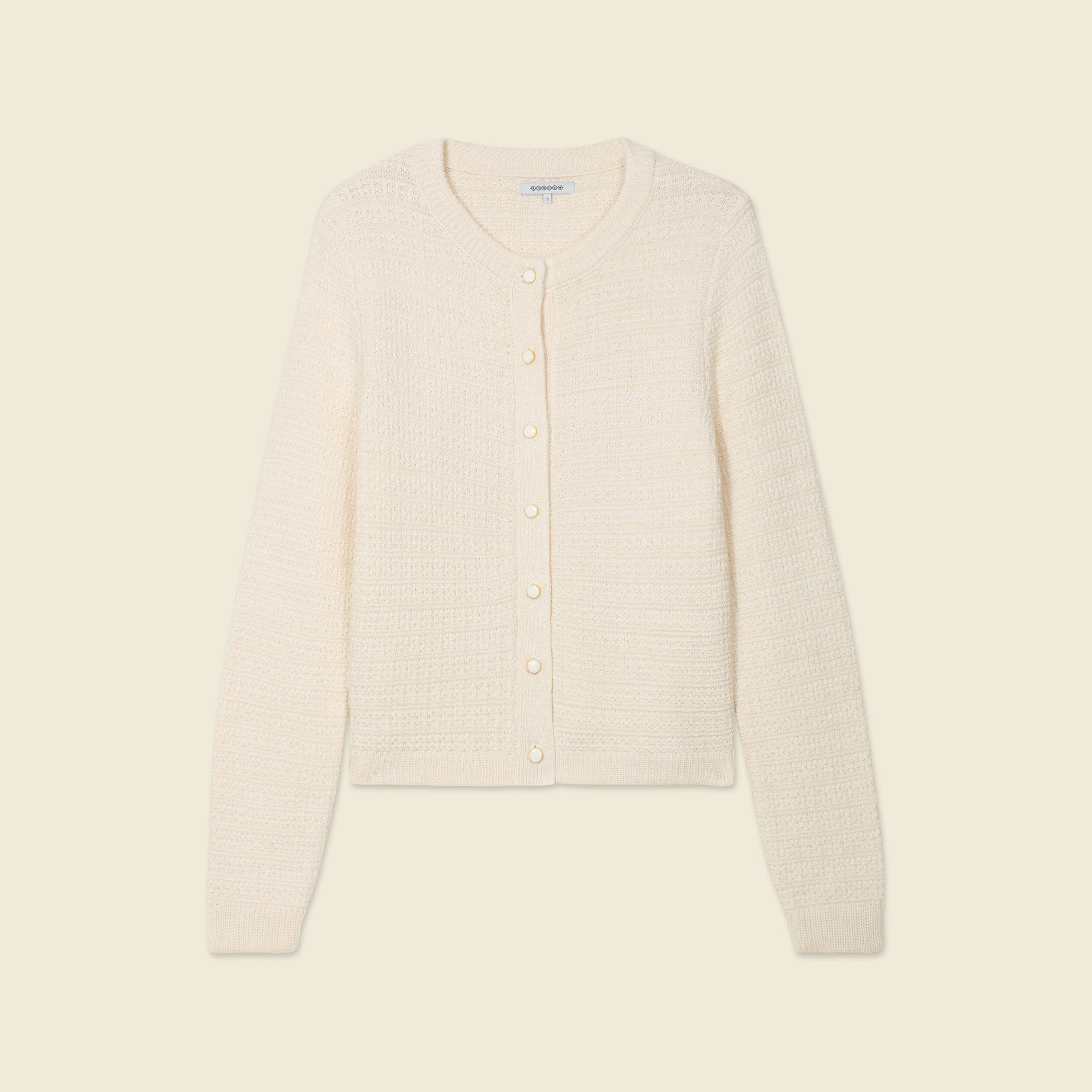 gilet manches longues creme femme Gilet manches longues creme femme