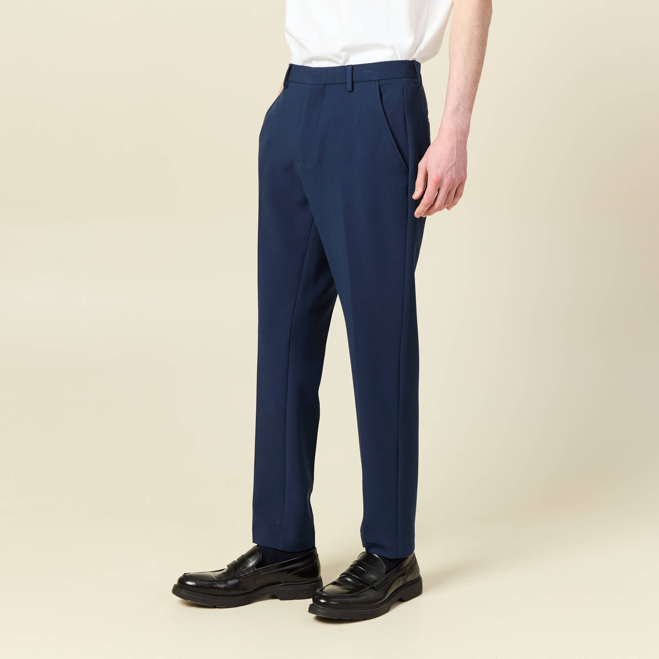 pantalon homme cigarette Pantalon slim cigarette bleu marine homme
